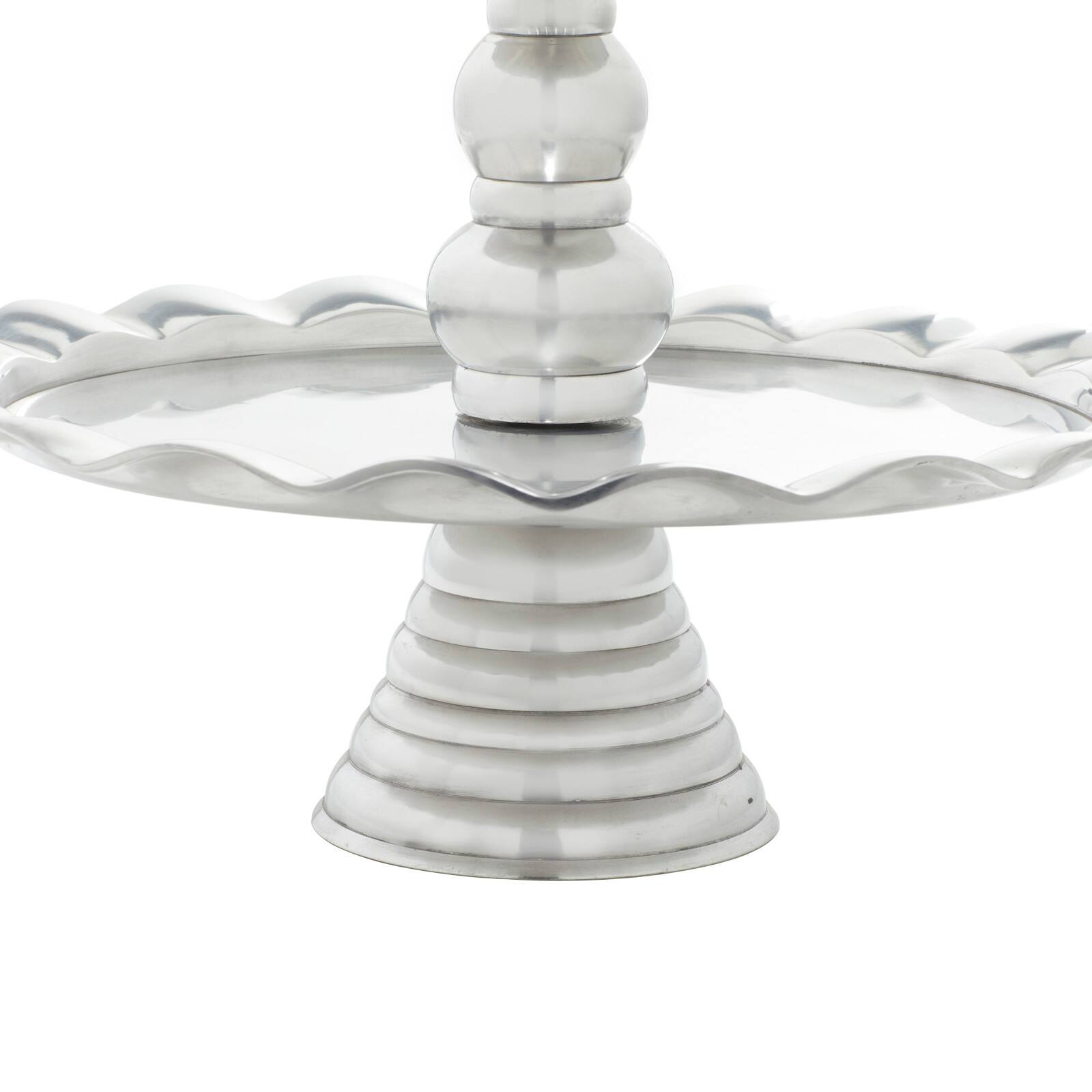 24" Silver Aluminum 3-Tier Tray Stand