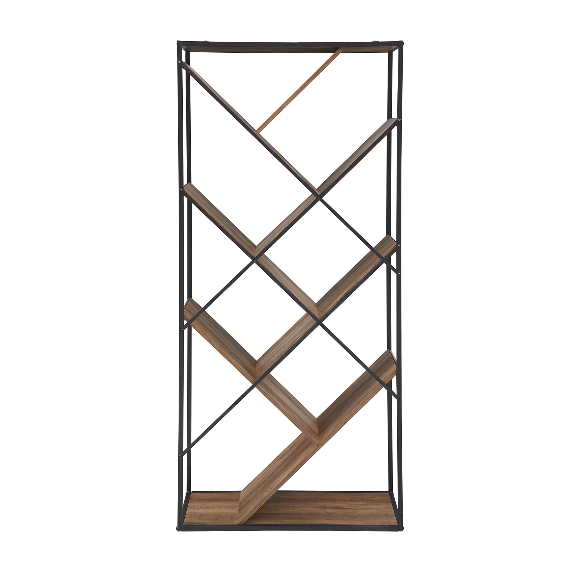 Walker Edison 68" Reclaimed Barnwood V Bookshelf