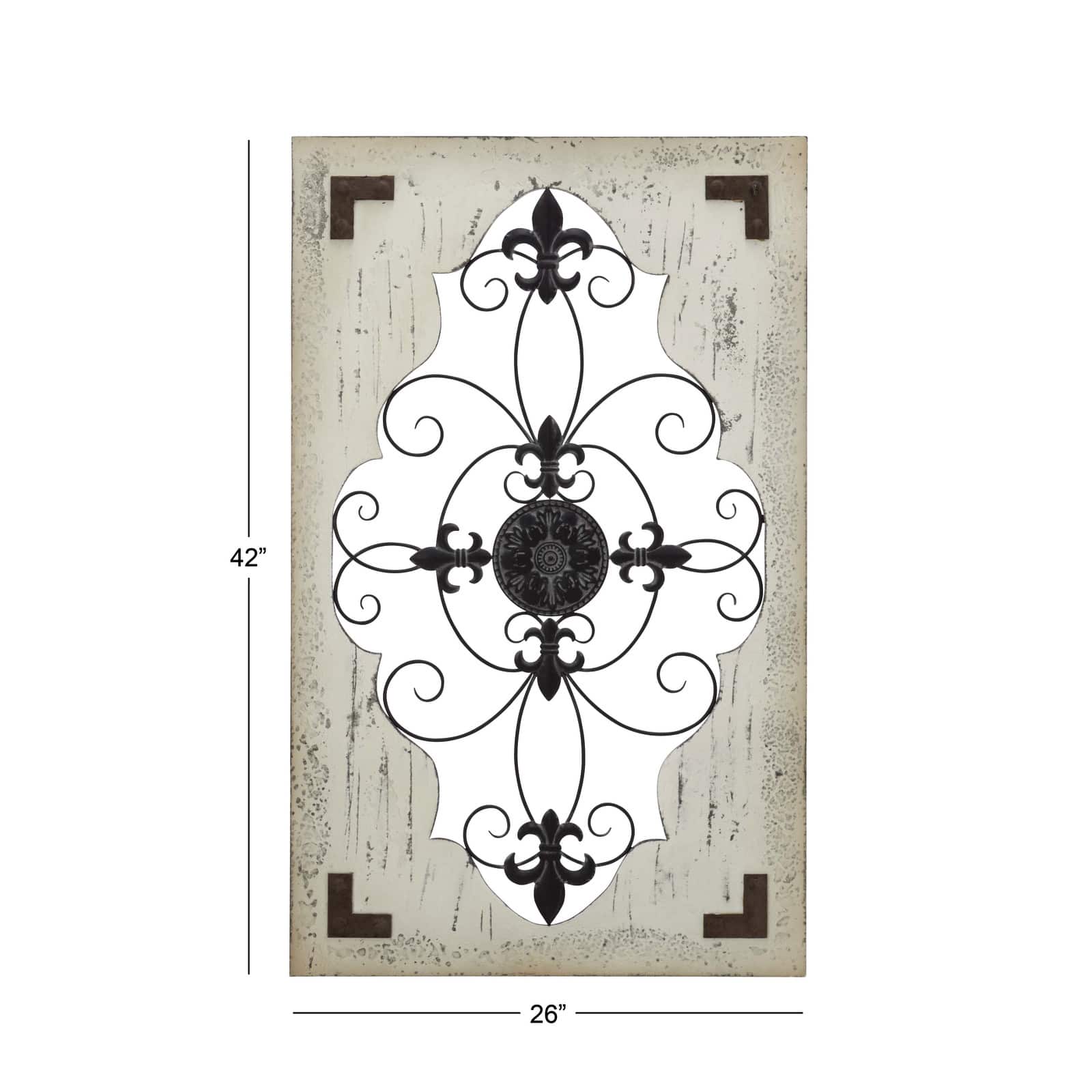 Cream & Brown French Wood & Metal Wall Décor