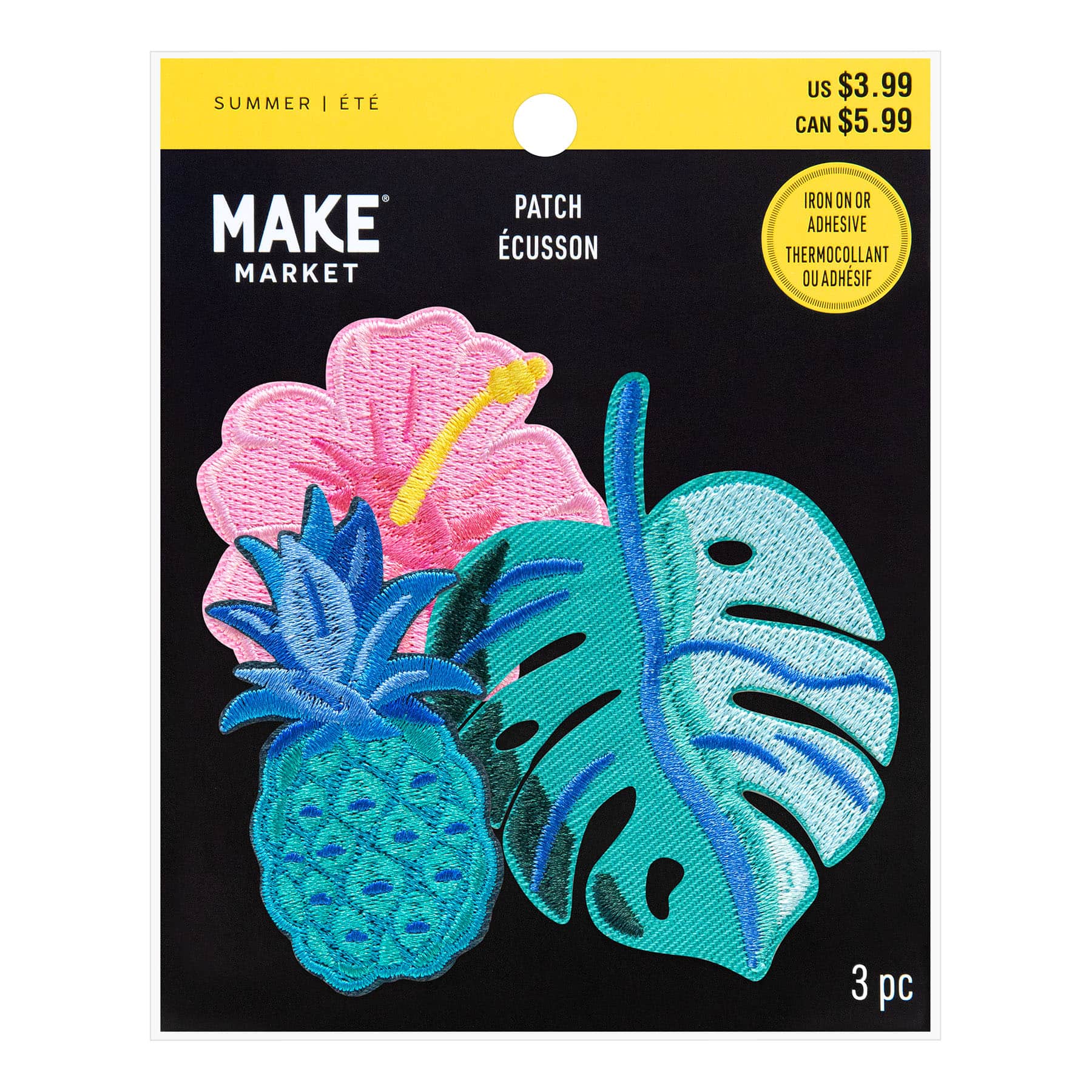 Summer Tropical Plants & Flowers Iron-On & Adhesive Embroidered Patch Set by Make Market®