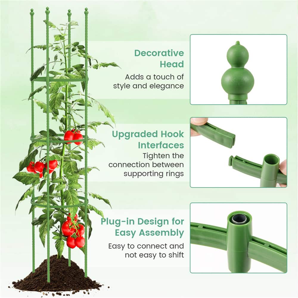 Costway 57" Adjustable Height Garden Trellis Plant Support & Tomato Cages, 2ct.