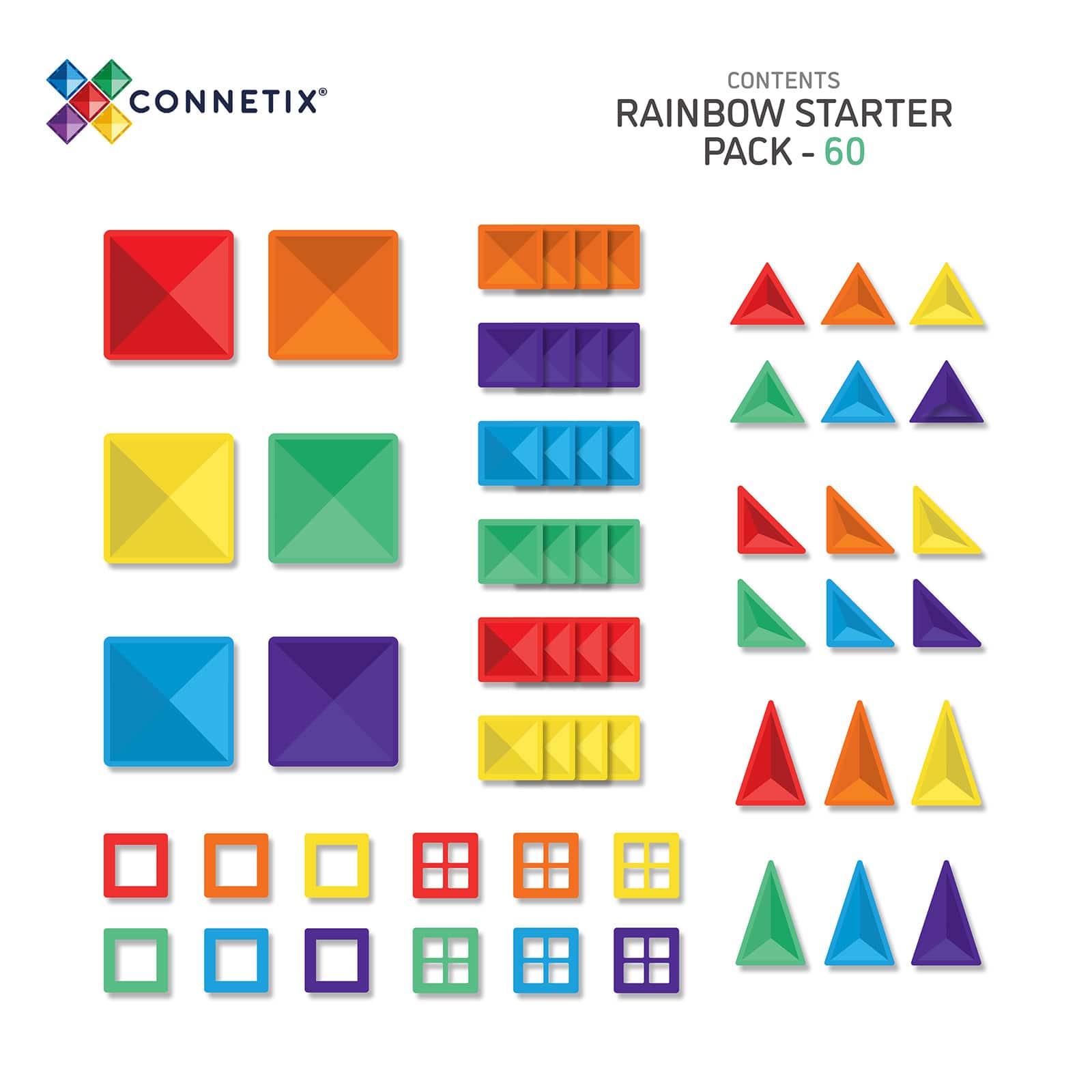 Connetix® Magnetic Tiles Rainbow Starter Set