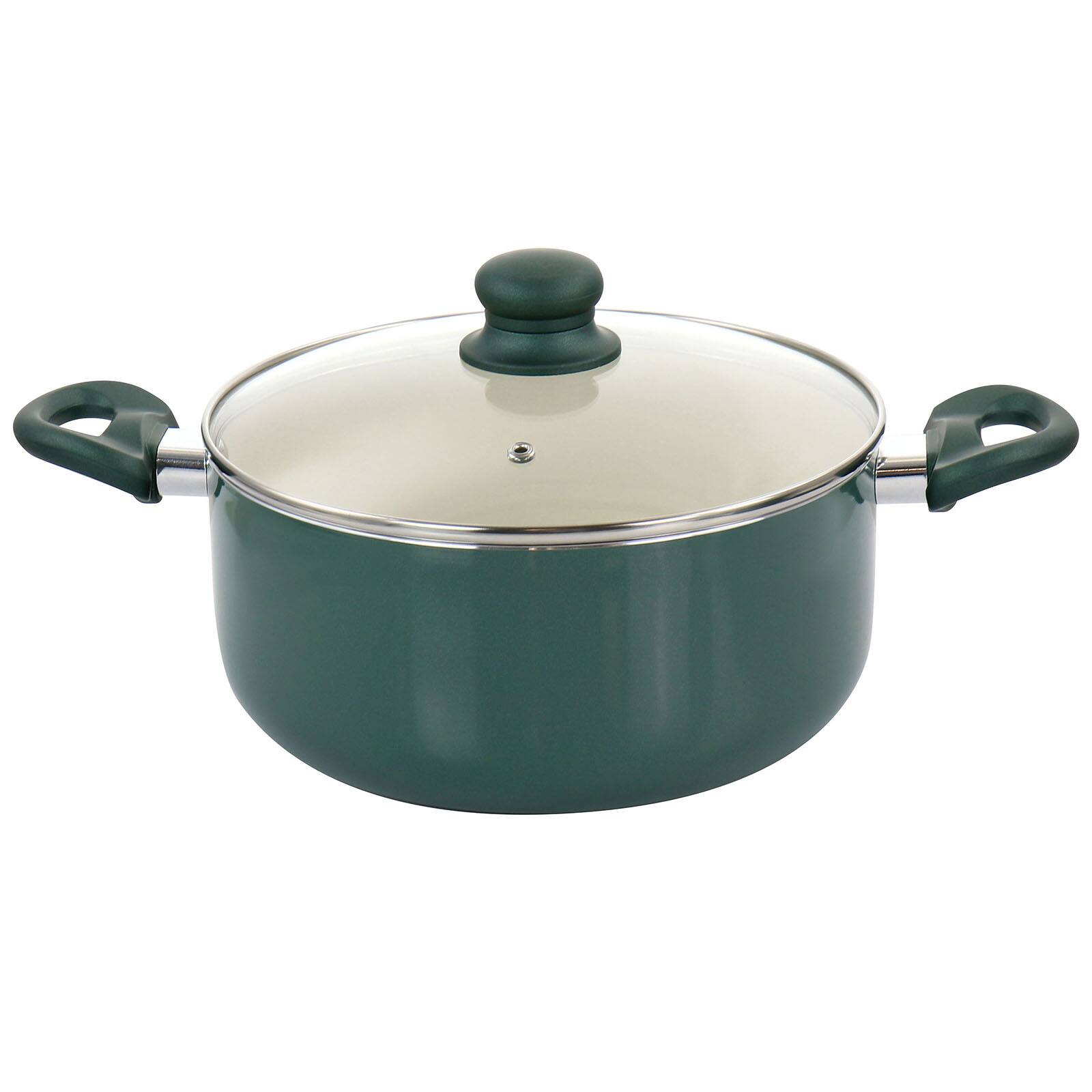 Gibson Home® 11-Piece Green Gazebo Ceramic Nonstick Aluminum Cookware Set