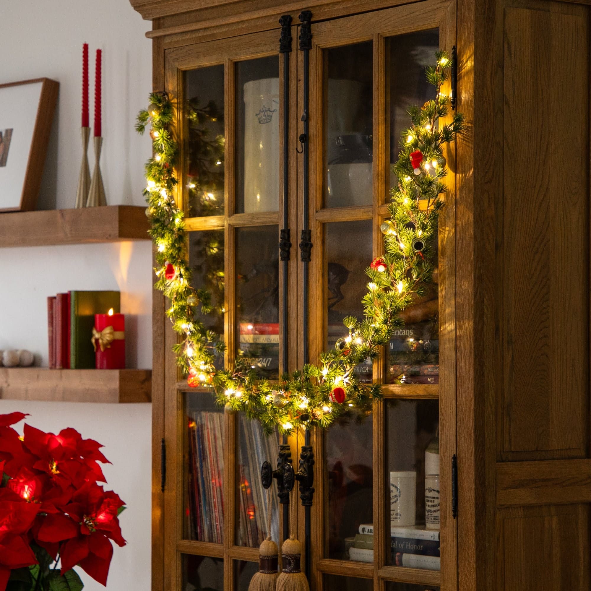Nearly Natural 6ft. Pre-Lit LED & Ornaments Artificial Christmas Garland