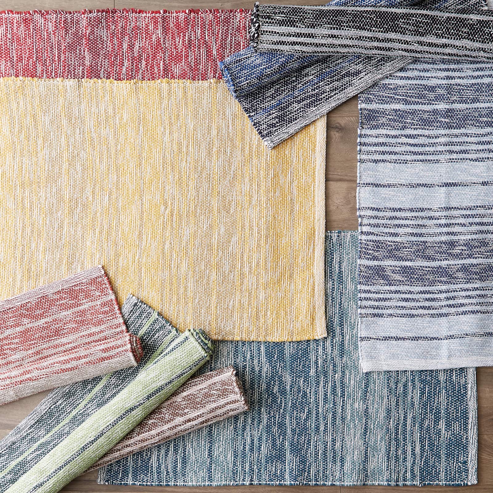 DII® Variegated Stripe Handwoven Recycled Yarn Rug