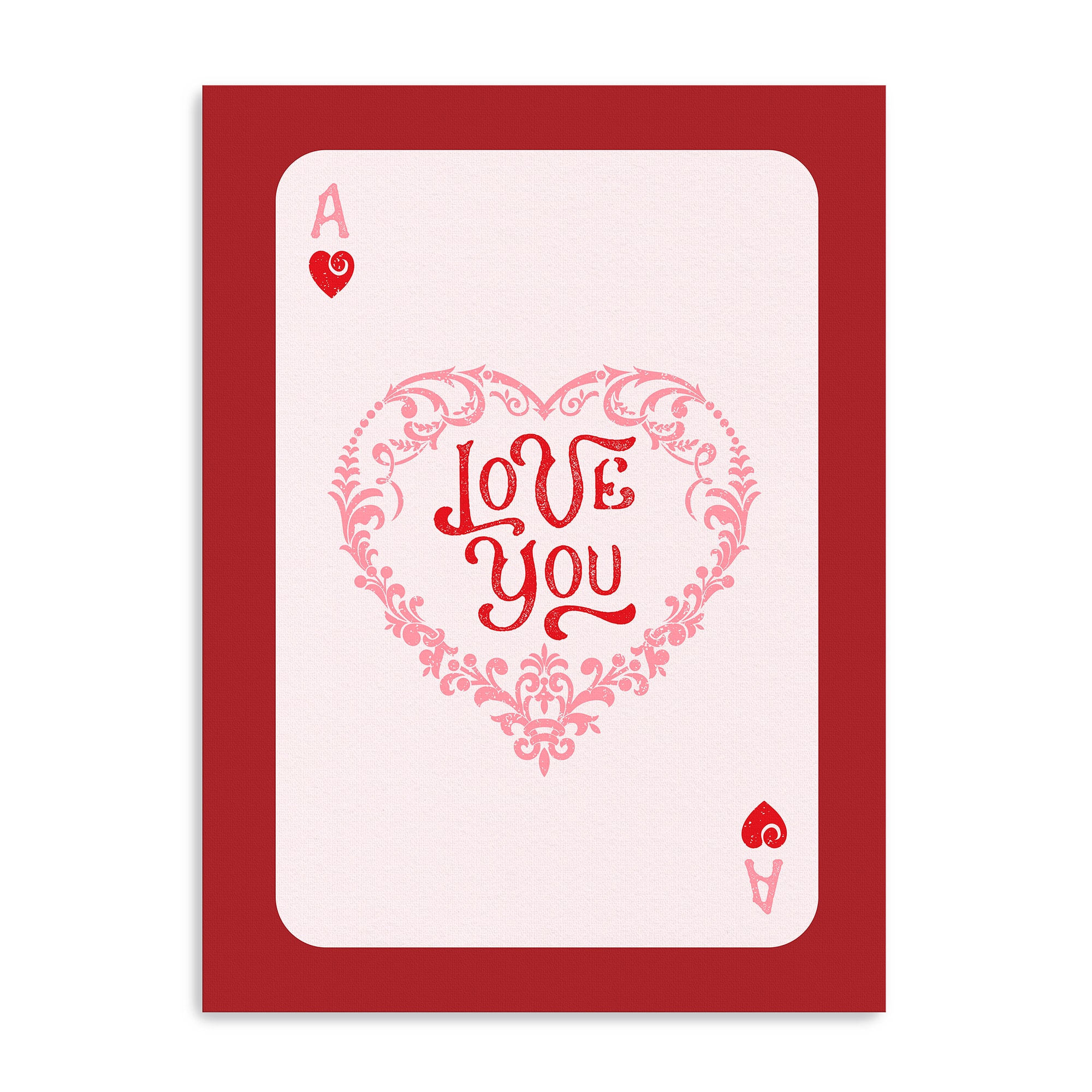 Love You Card Canvas Giclée Art
