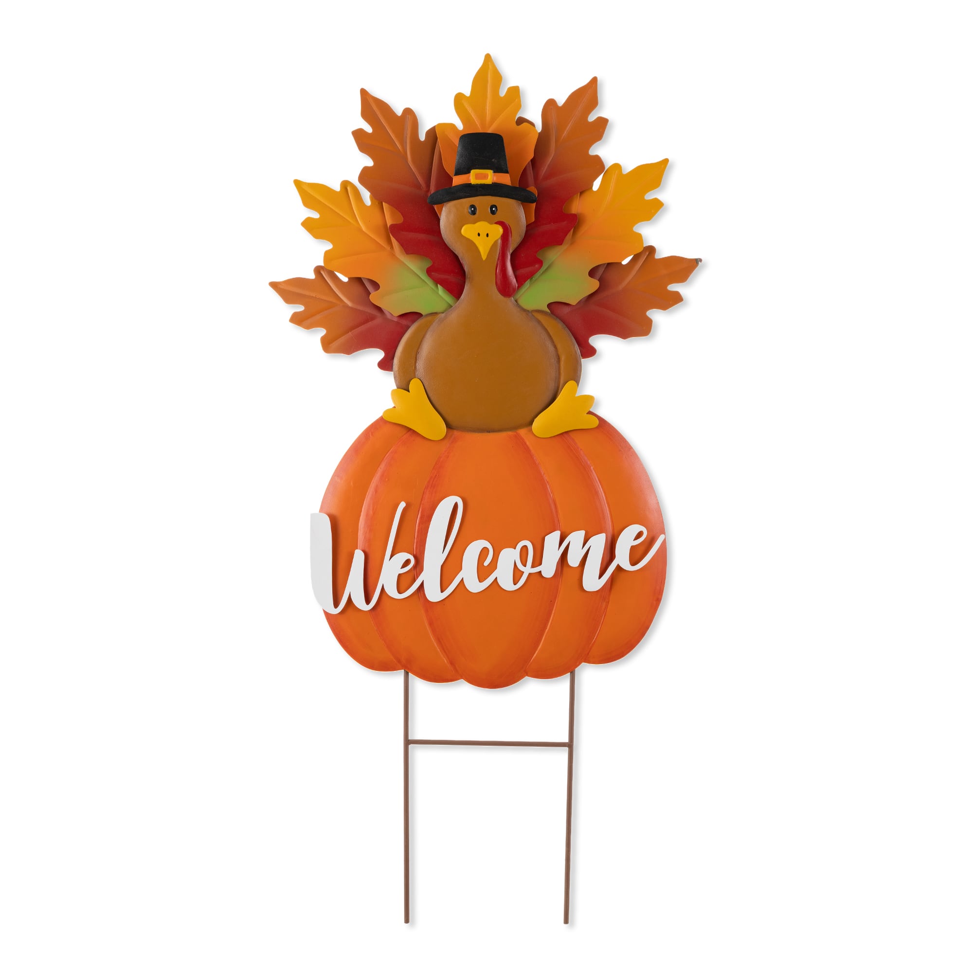 Glitzhome® 30" Thanksgiving Metal Turkey Yard Stake