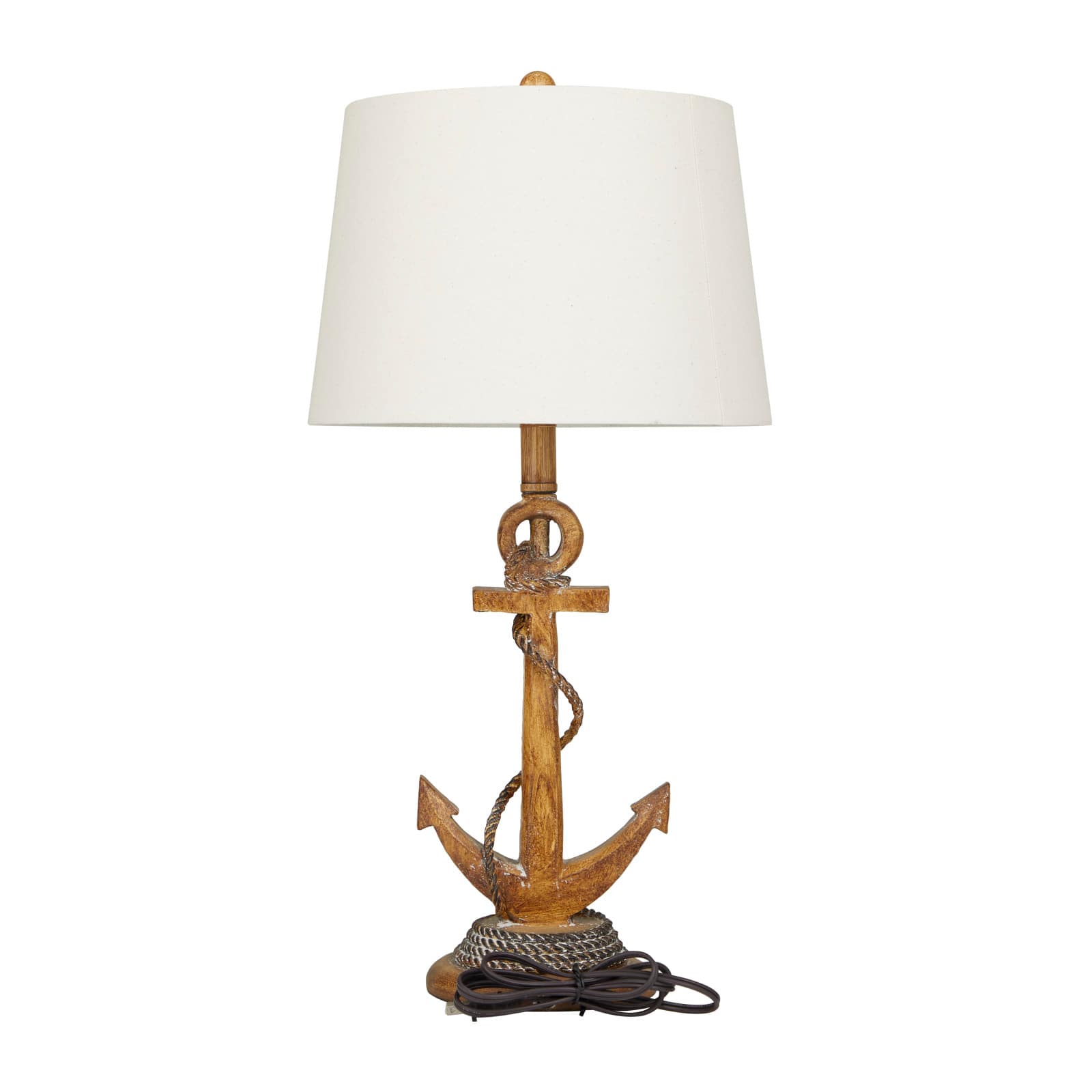 Brown Polystone Table Lamp Set of 2 13", 26"