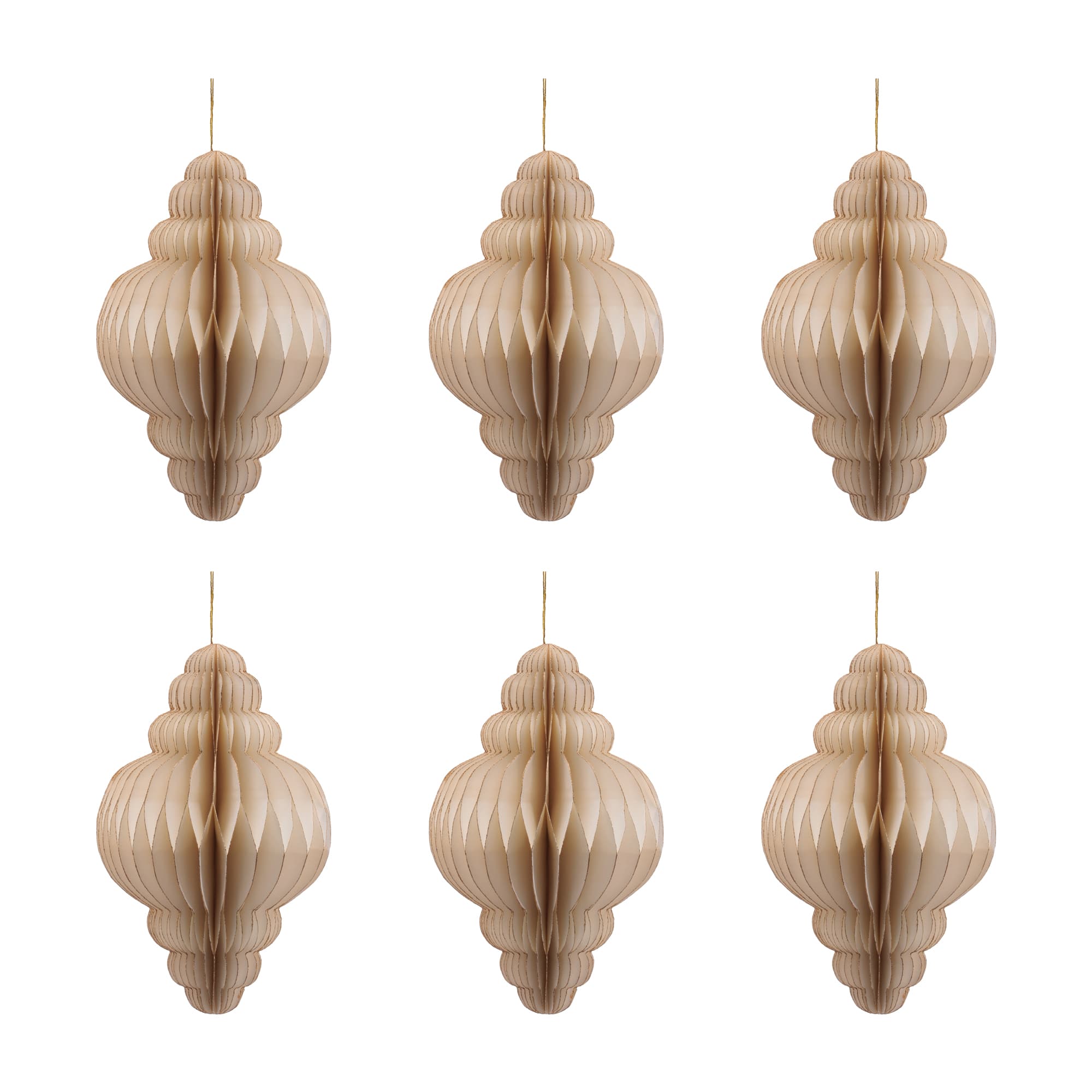 Melrose 5.75" Paper Teardrop Ornaments, 6ct.
