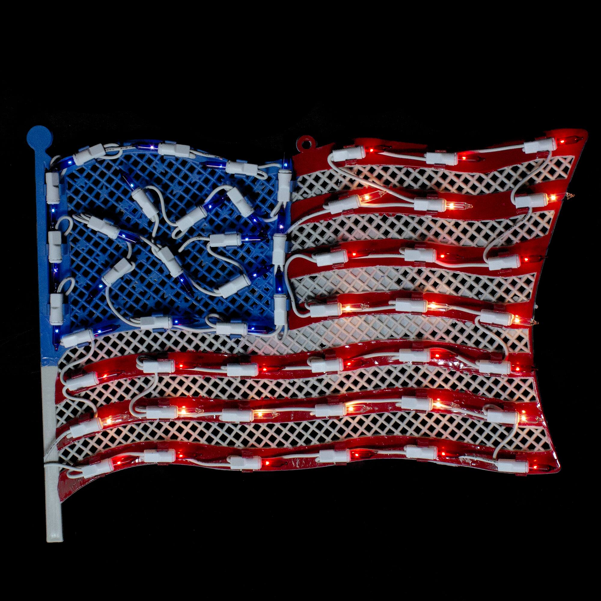 14" July 4th American Flag Lighted Window Silhouette Decoration