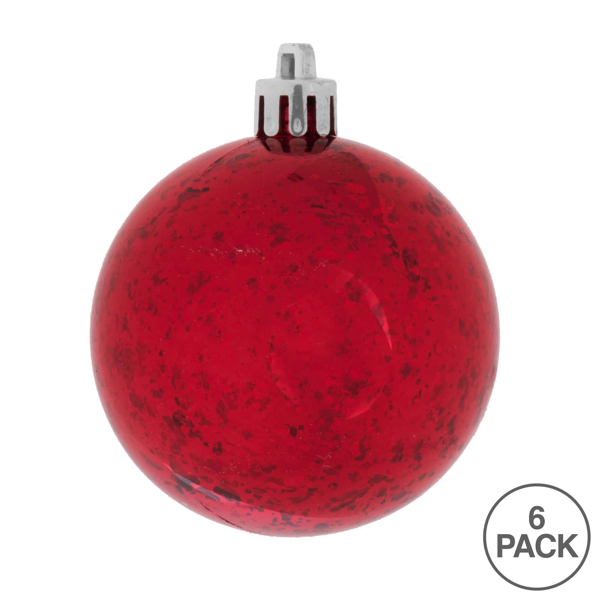 Vickerman 4" Shiny Mercury Ball Christmas Ornaments, 6ct. in Red | Michaels®