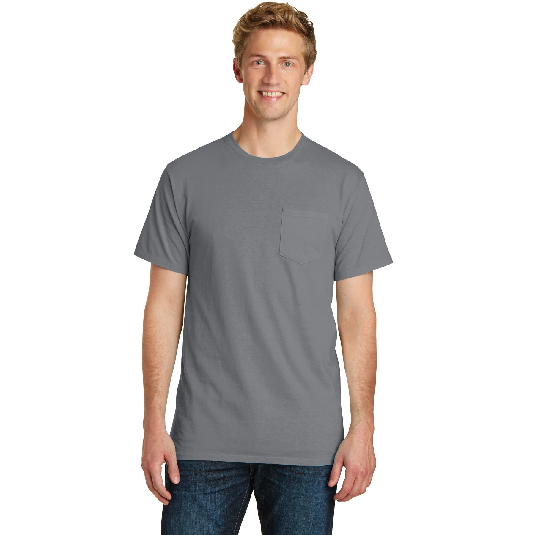 Port & Company® Beach Wash® Garment-Dyed Adult Pocket T-Shirt
