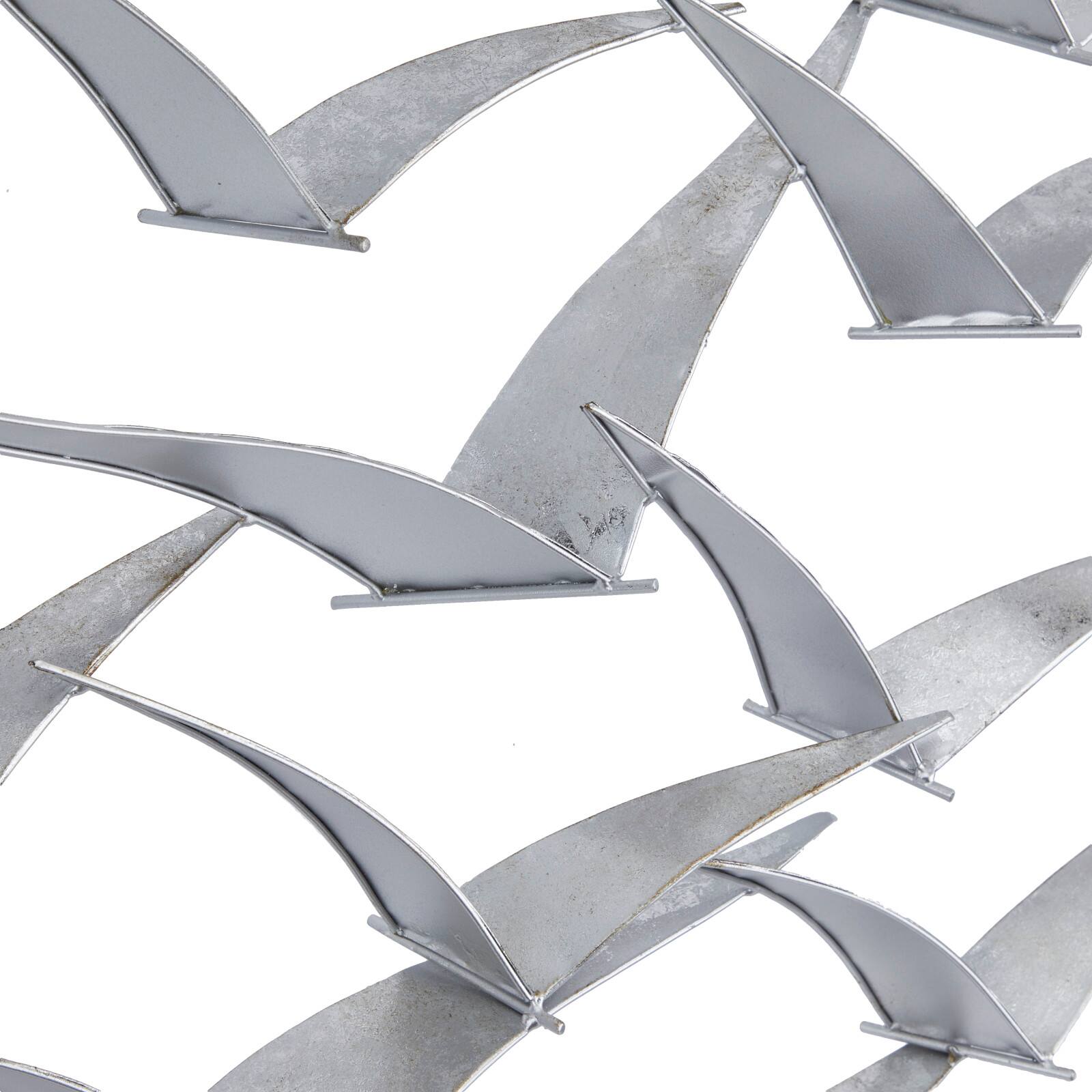 Silver Metal Contemporary Wall Decor, 25" x 48" x 3"