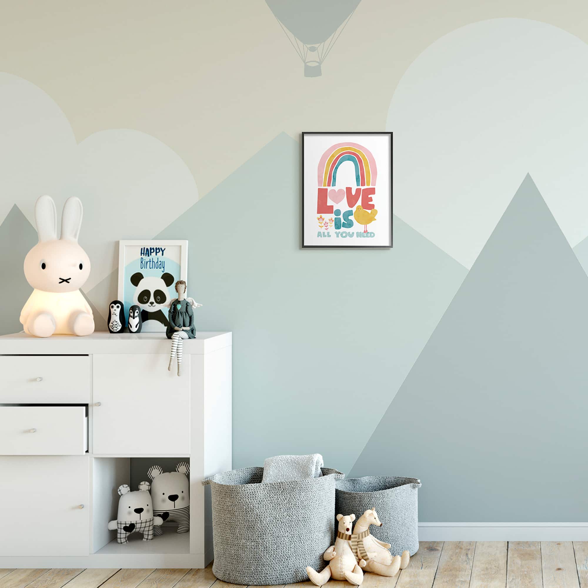 Stupell Industries Rainbow Love is All You Need Wall Accent with Black Frame