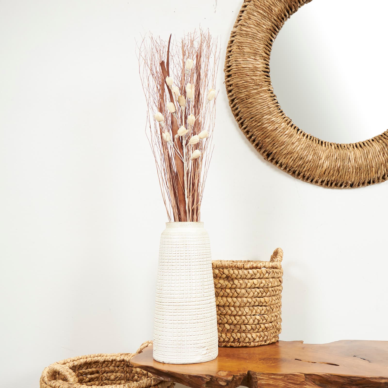 Brown & Cream Dried Foliage & Grass Arrangement