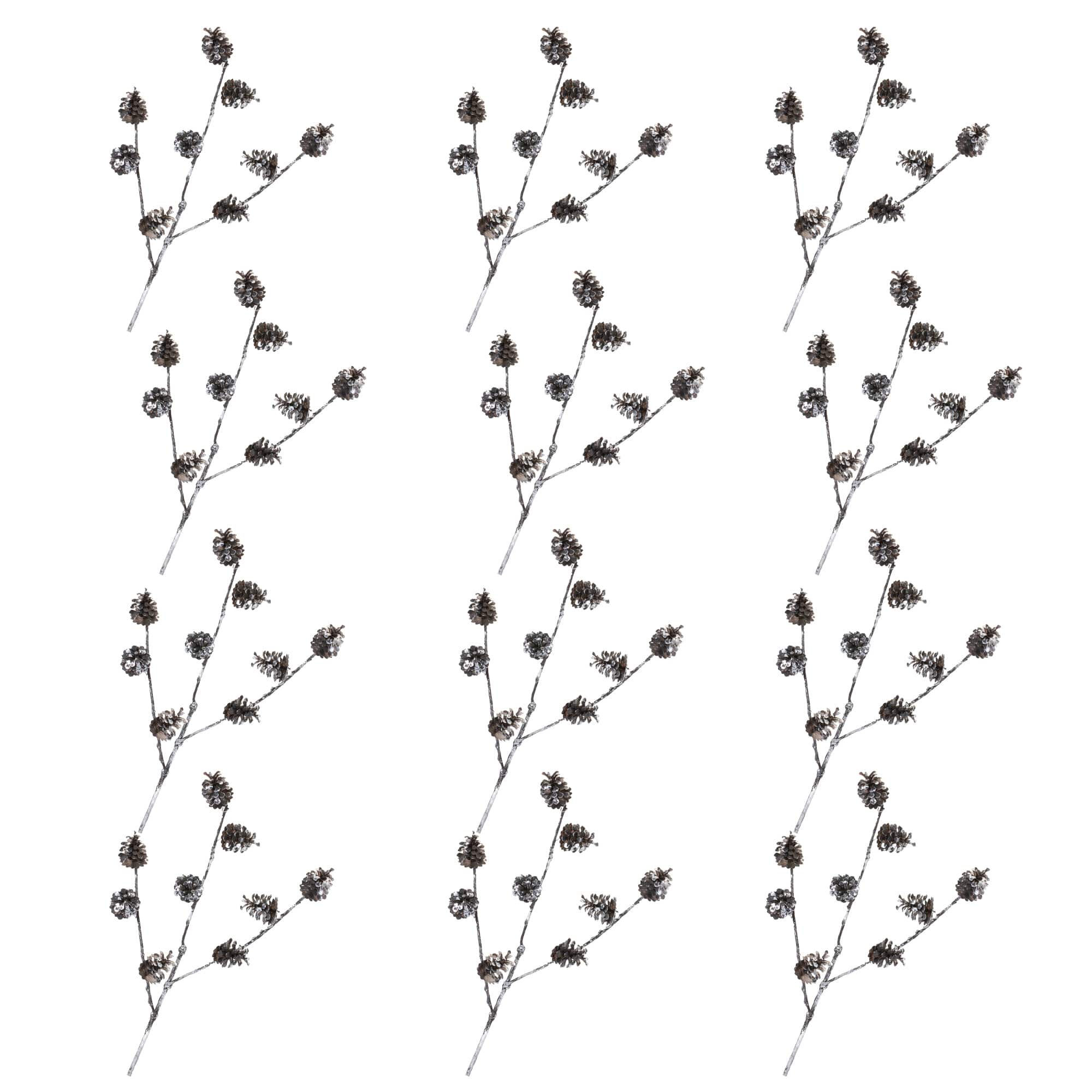 Brown Flocked Pinecone Spray, 12ct.