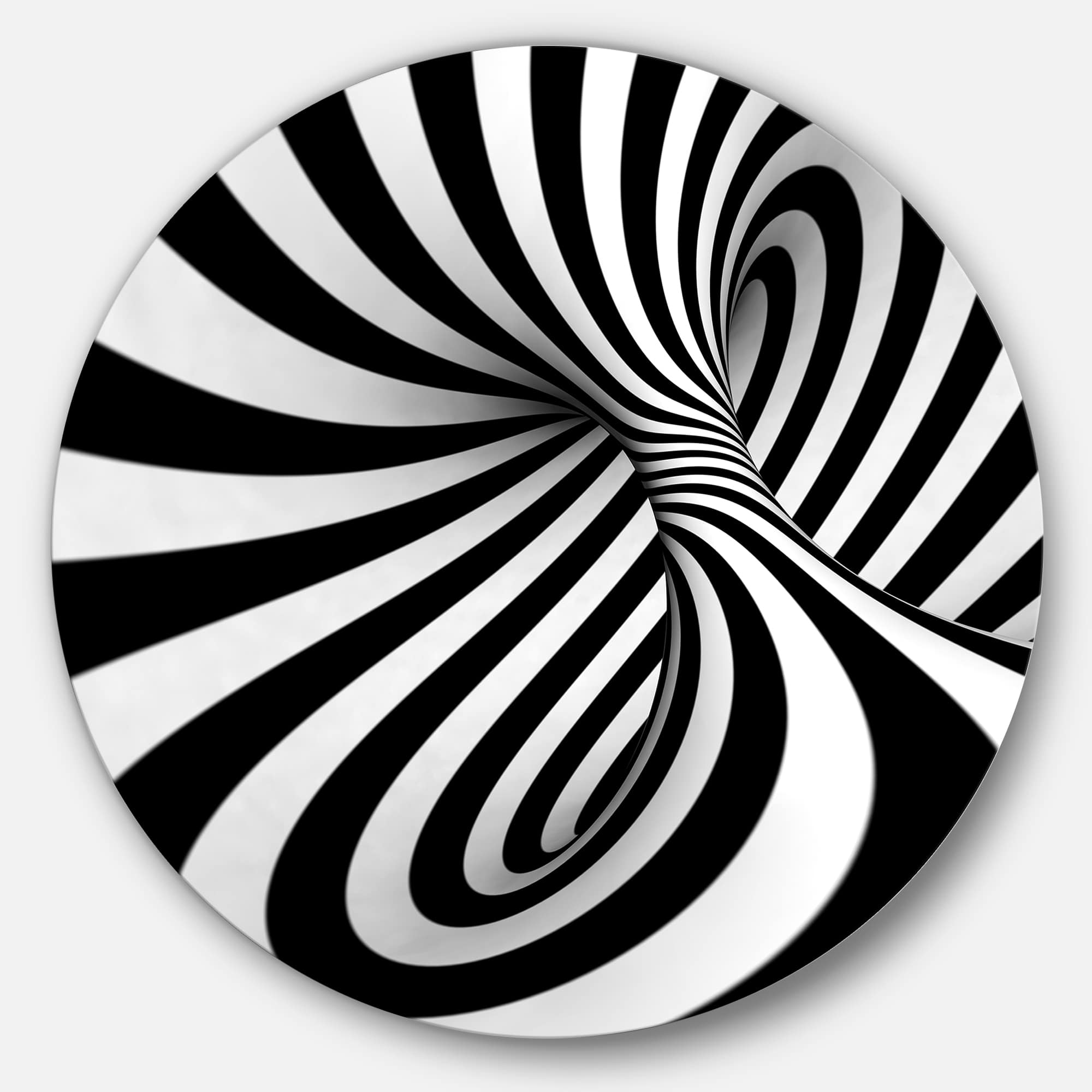 Designart - Spiral Black n White' Abstract Circle Metal Wall Art