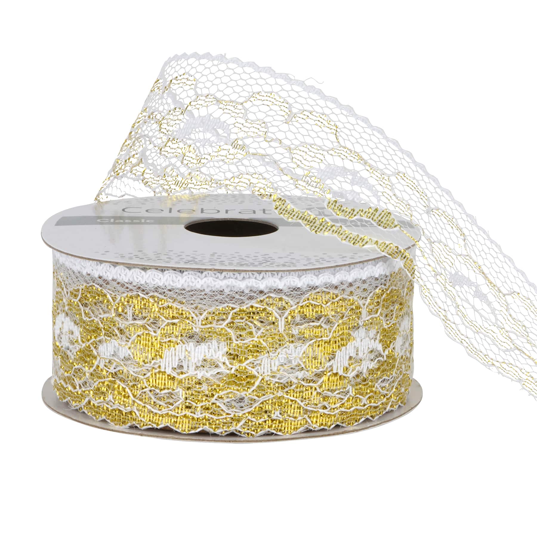 12 Pack: 1.25'' x 3yd. Lace Trim Ribbon by Celebrate It®