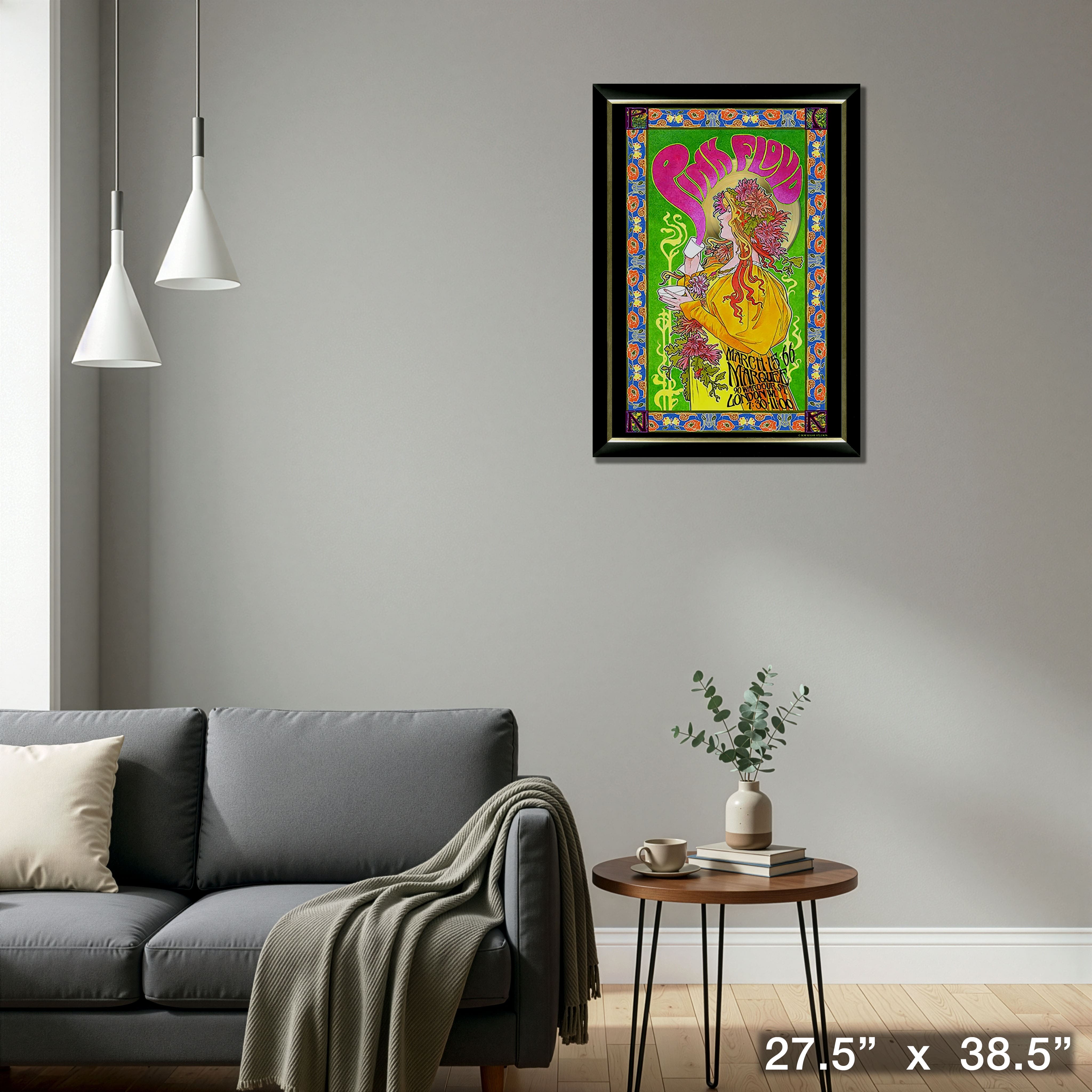 Pink Floyd Masse Framed Poster with Gold Vinyl 27.5" x 38.5"