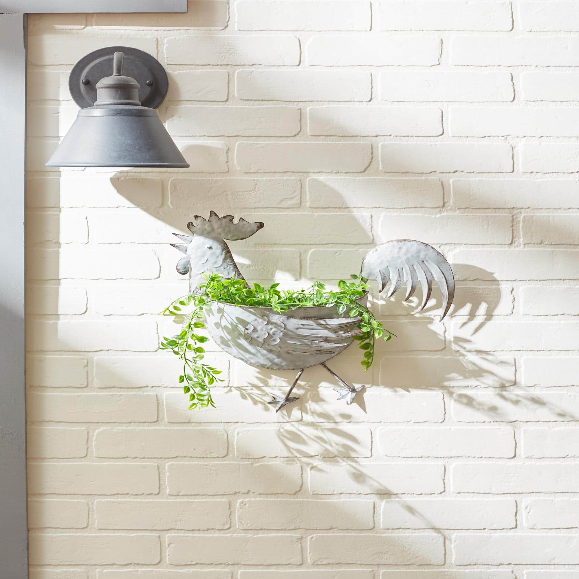 DII® 14.25" Rooster Galvanized Wall Planter