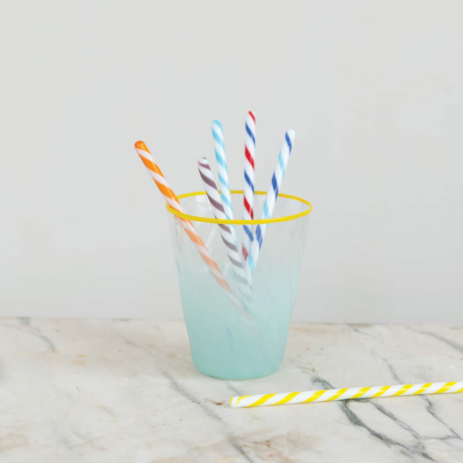 Hello Honey® 6-Piece Multicolor Glass Cocktail Stir Stick Set with Stripes