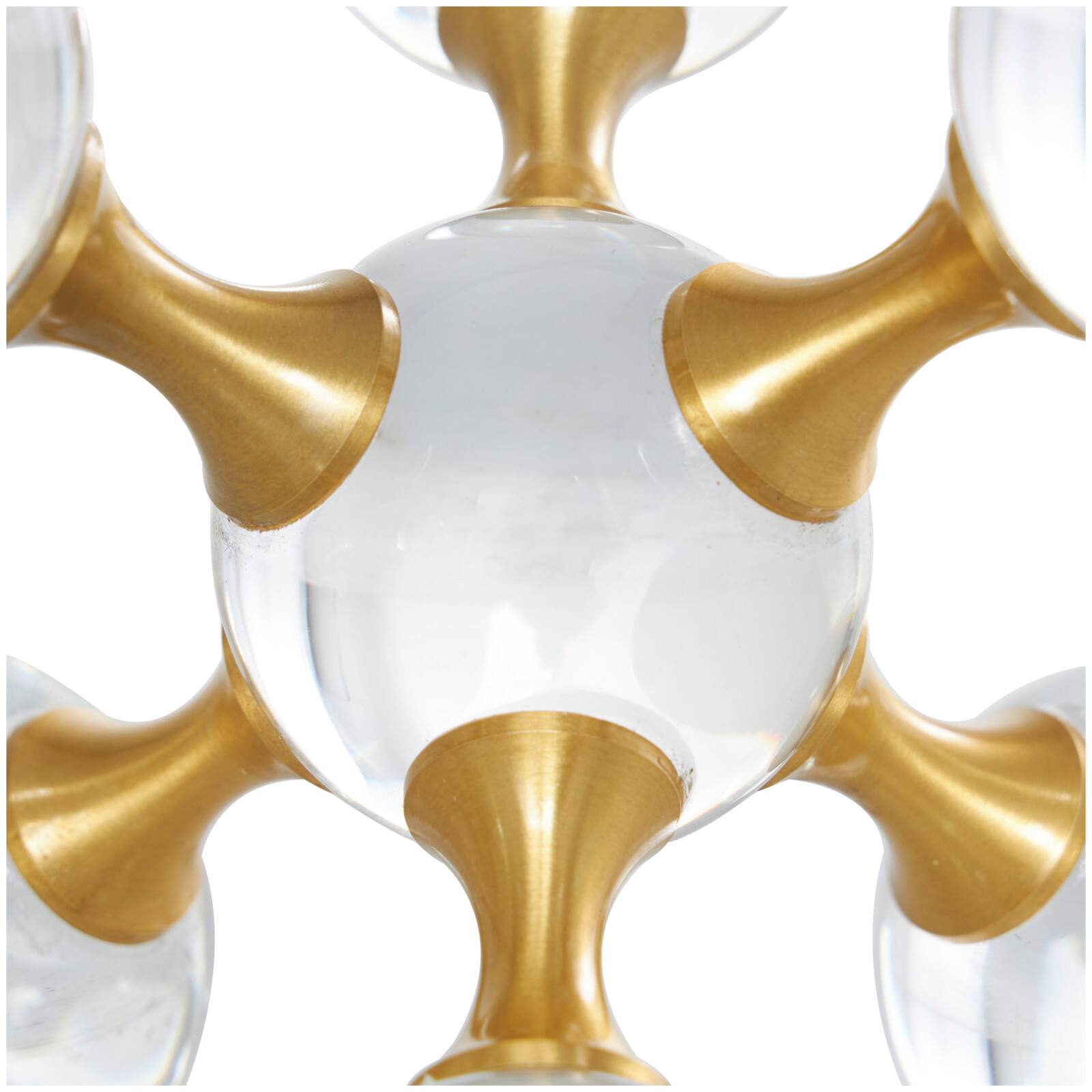 Clear & Gold Crystal Jack Inspired Orb Sculpture Set