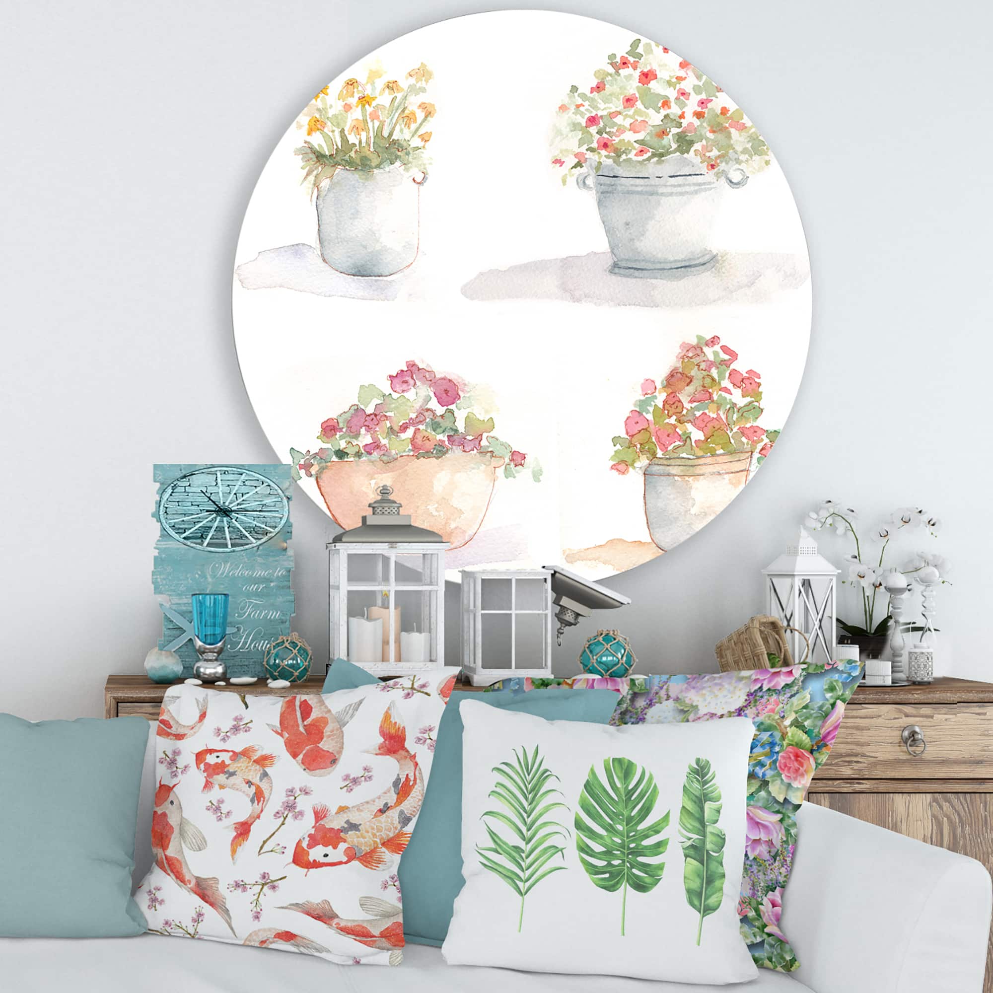 Designart - Four Outdoor Flower Pots