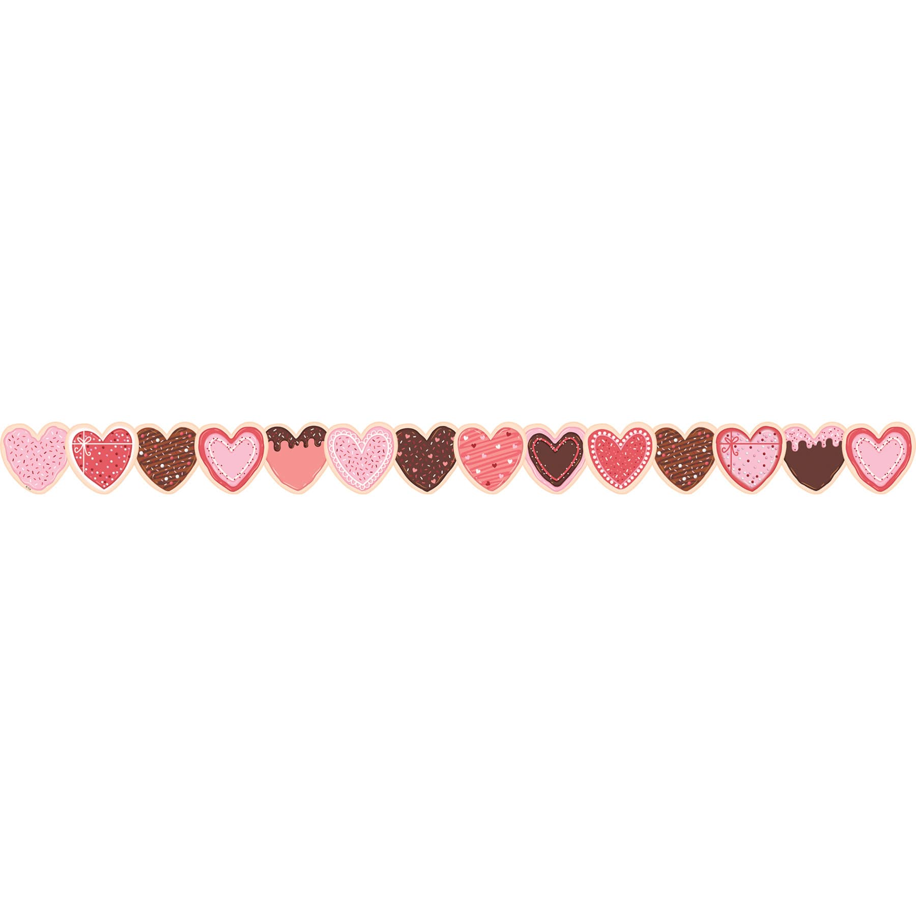 Teacher Created Resources® Frosted Heart Cookies Die-Cut Border Trim, 6 Packs of 12