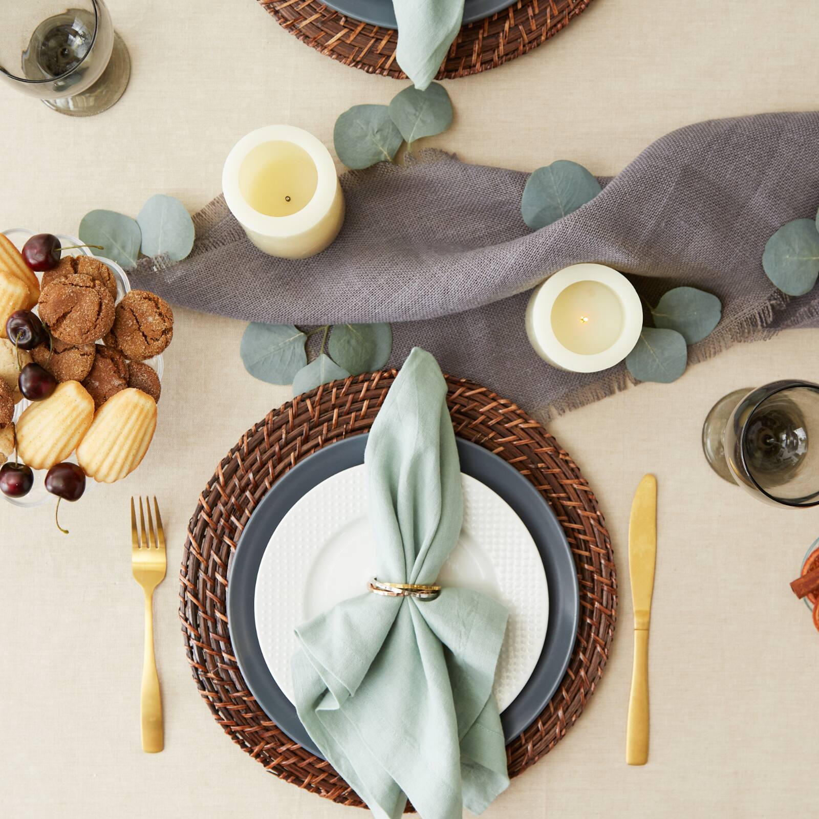 Black French Stripe Tablecloth 60" x 120"