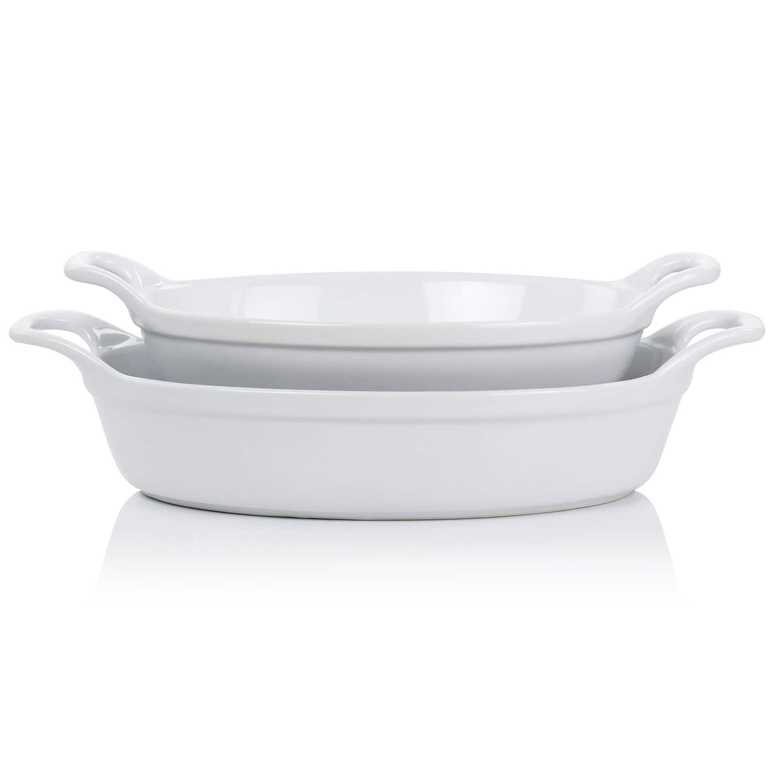 Martha Stewart White Oval Stoneware Baker Set