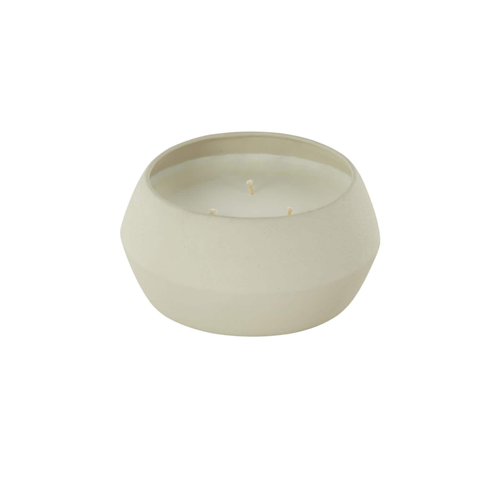 30oz. Cream 3 Wick Tangerine Splash Scented Textured Metal Candle