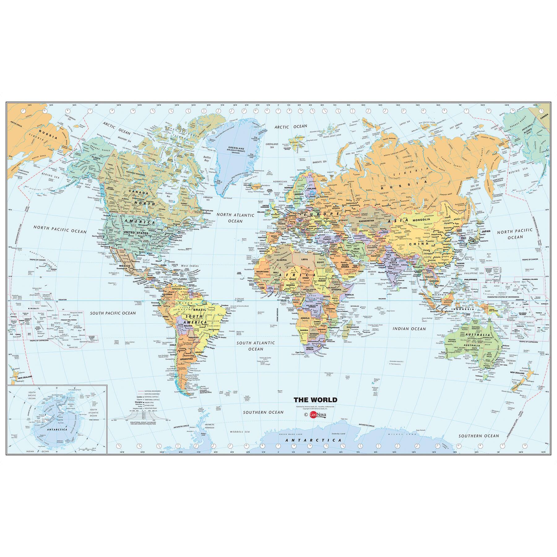 WallPops 36" U.S. & World Map Wall Decal Bundle