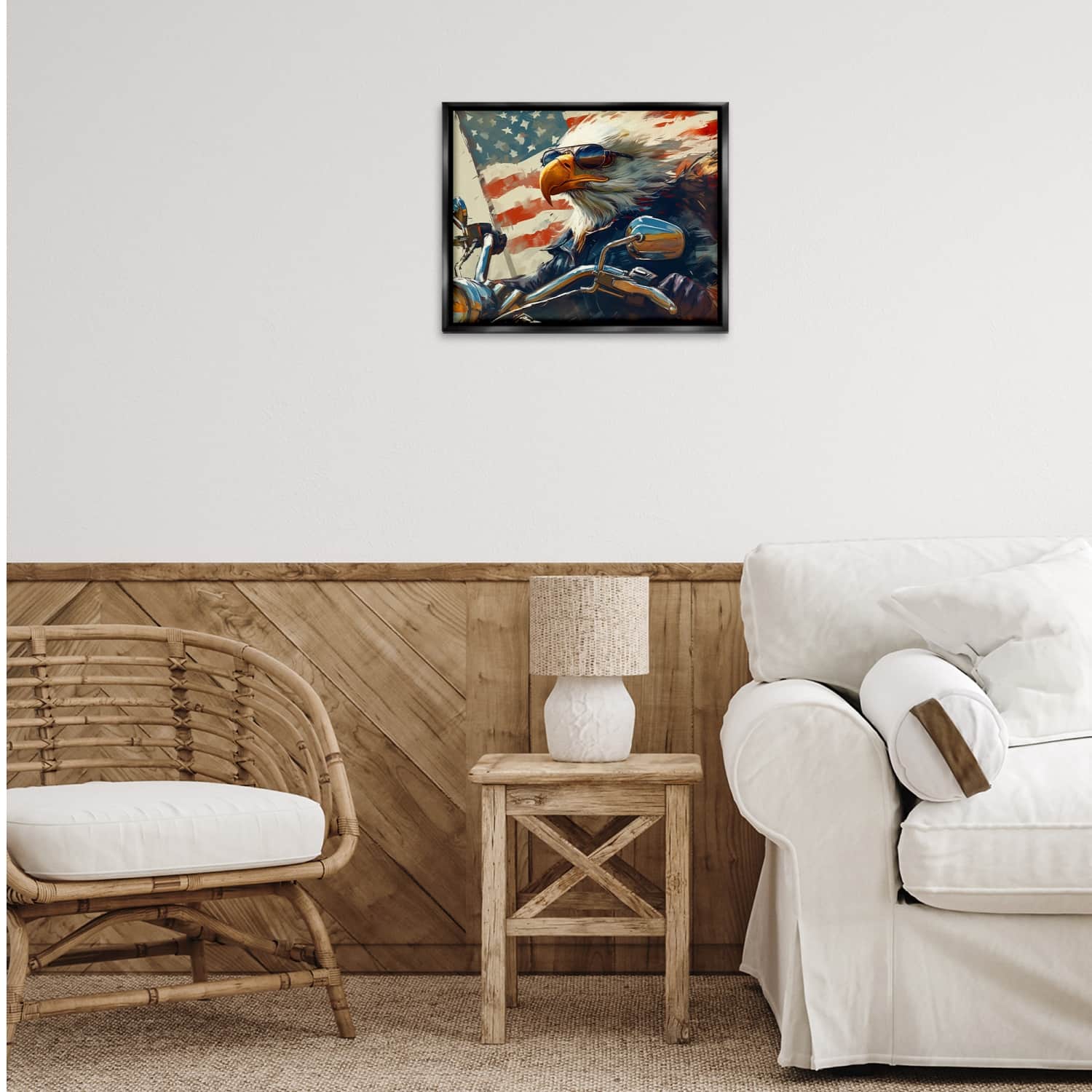 Stupell Industries Patriotic Bald Eagle Floater Framed Art