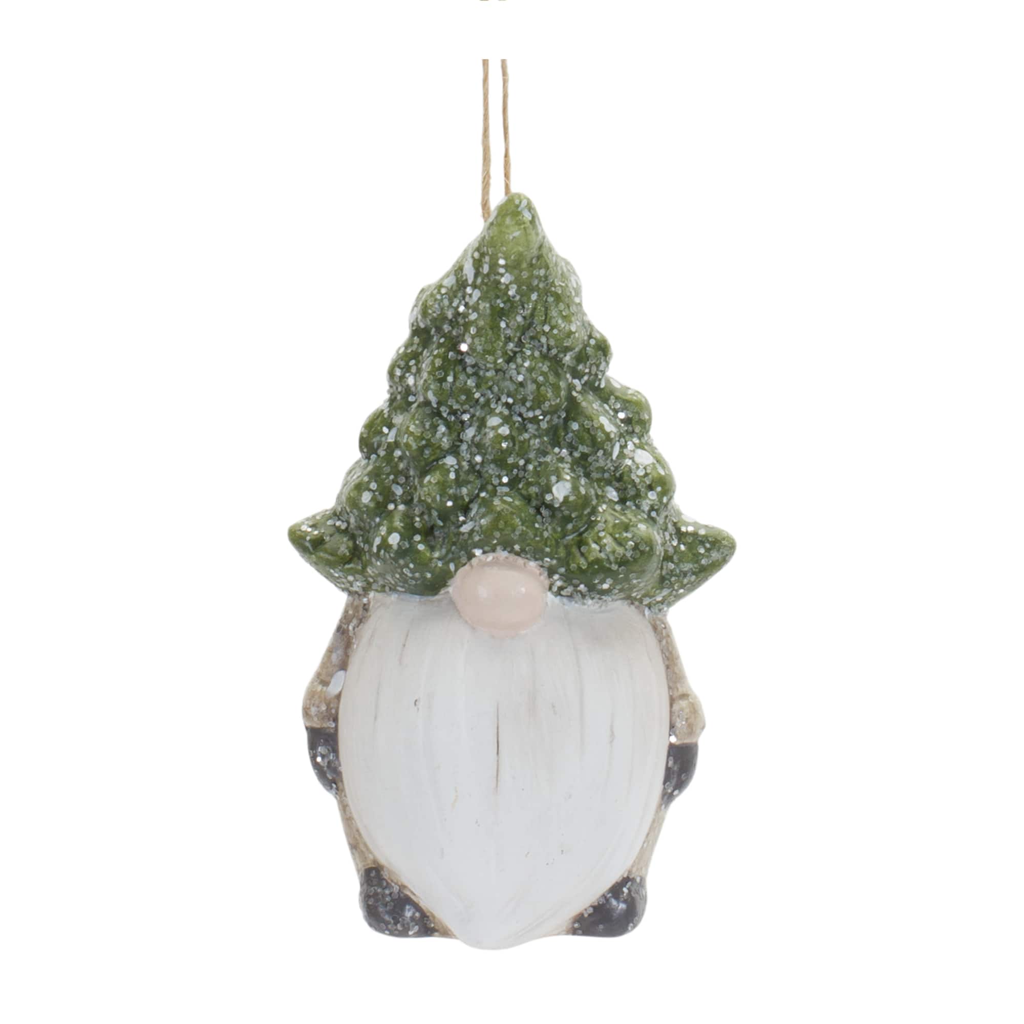 6ct. 3.25" Gnome with Tree Hat Ornaments
