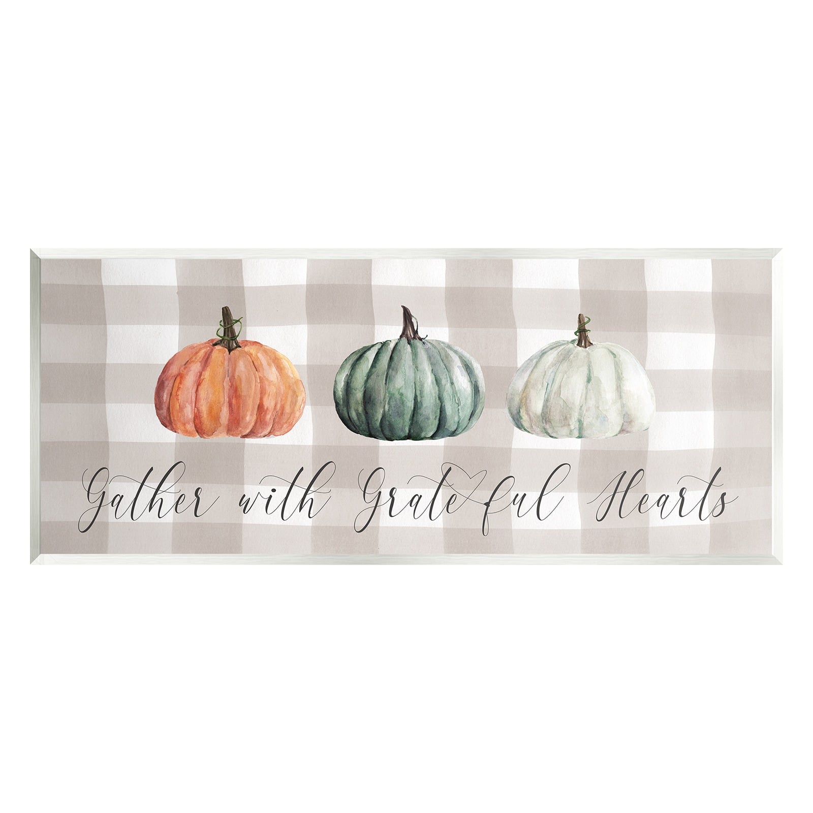 Stupell Industries 17" x 7" Tartan Gather Fall Phrase Wall Plaque Art