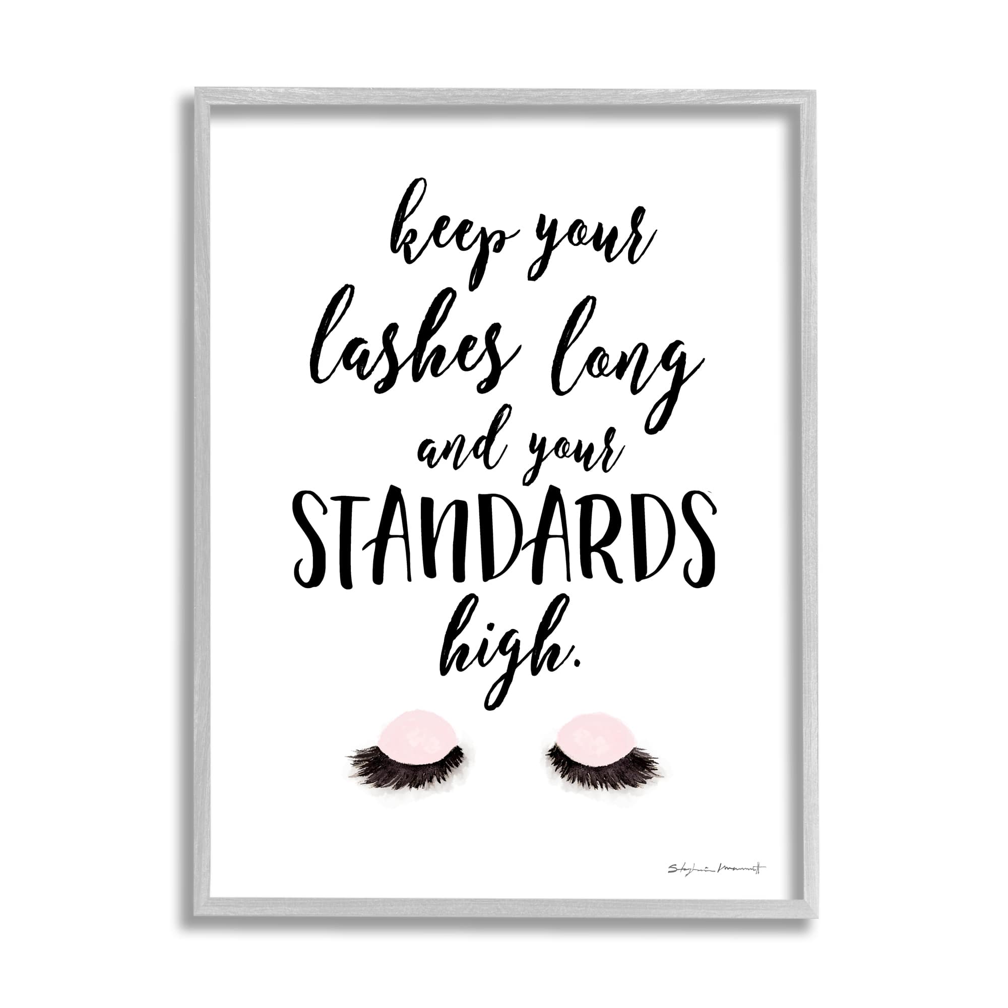 Stupell Industries Keep Lashes Long Standards High Phrase Glam Eyes Framed Wall Art