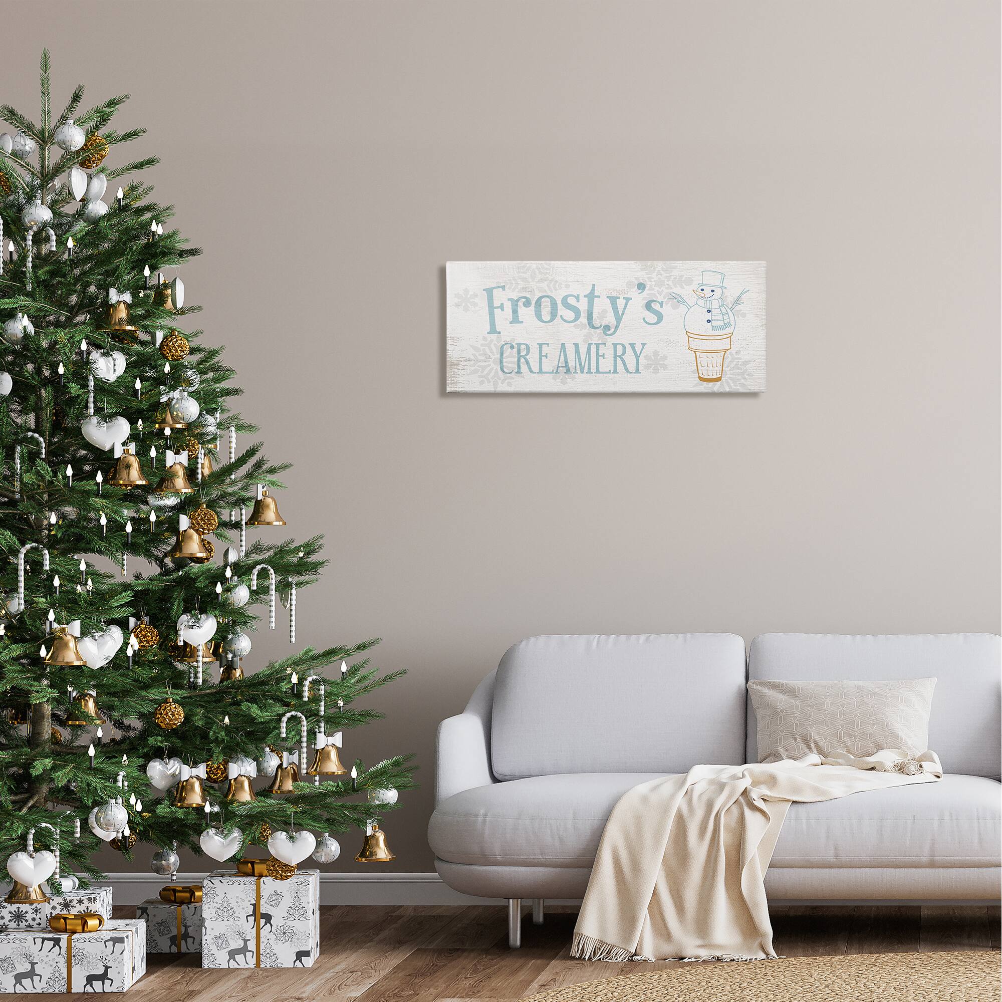 Stupell Industries Frosty's Creamery Winter Ice Cream Canvas Wall Art