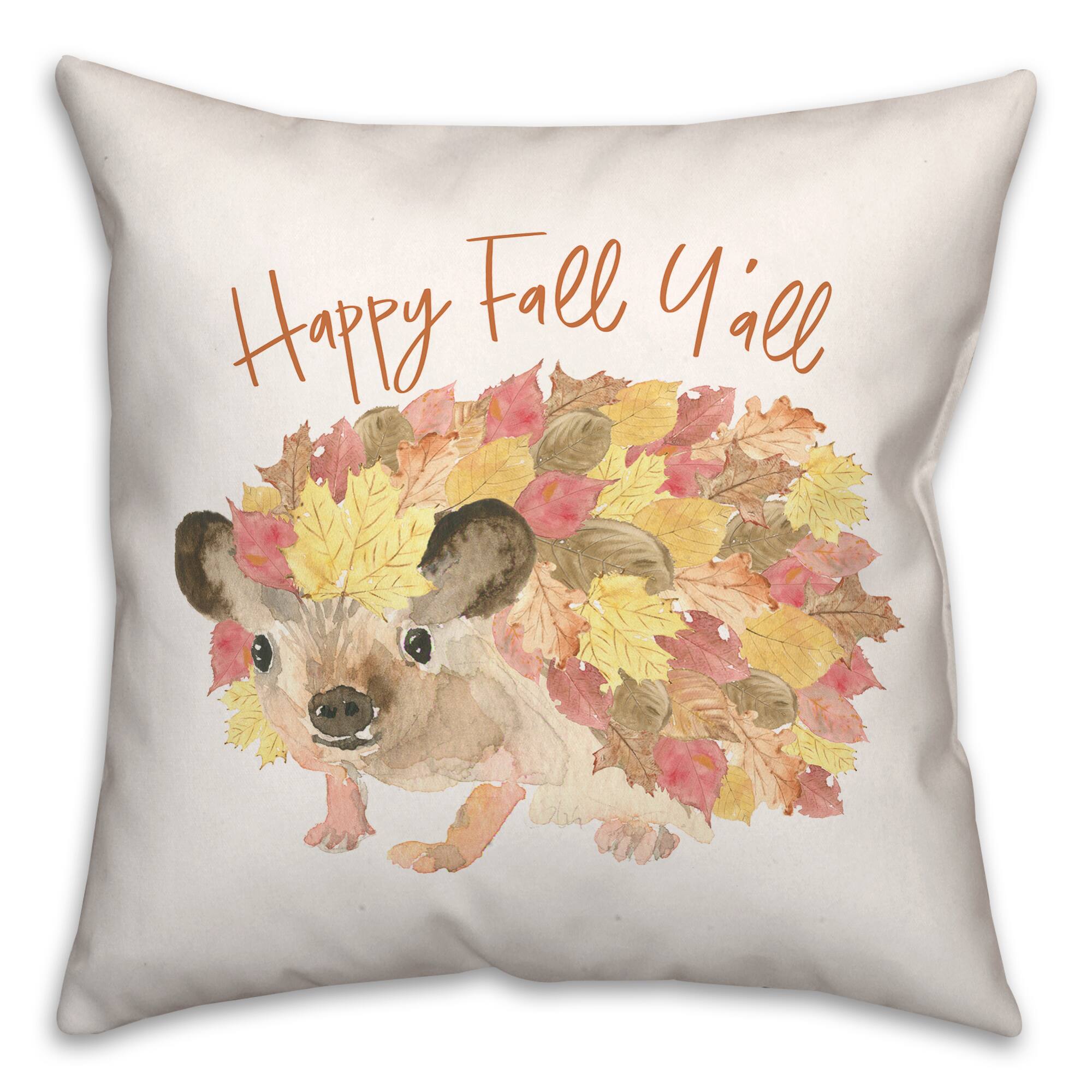 Happy Fall Hedgehog Throw Pillow