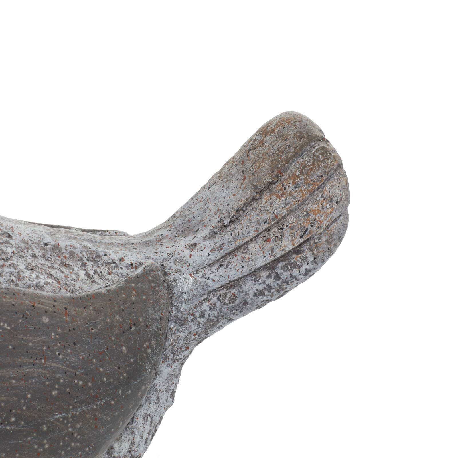 13" Gray Stone Country Bird Garden Sculpture Set