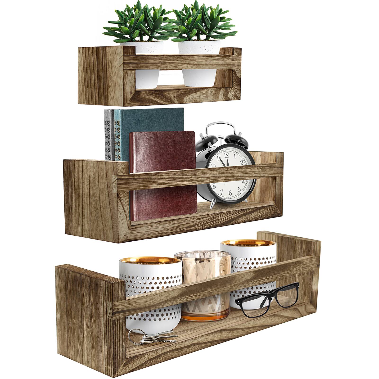 Sorbus Rustic Floating Shelves Set