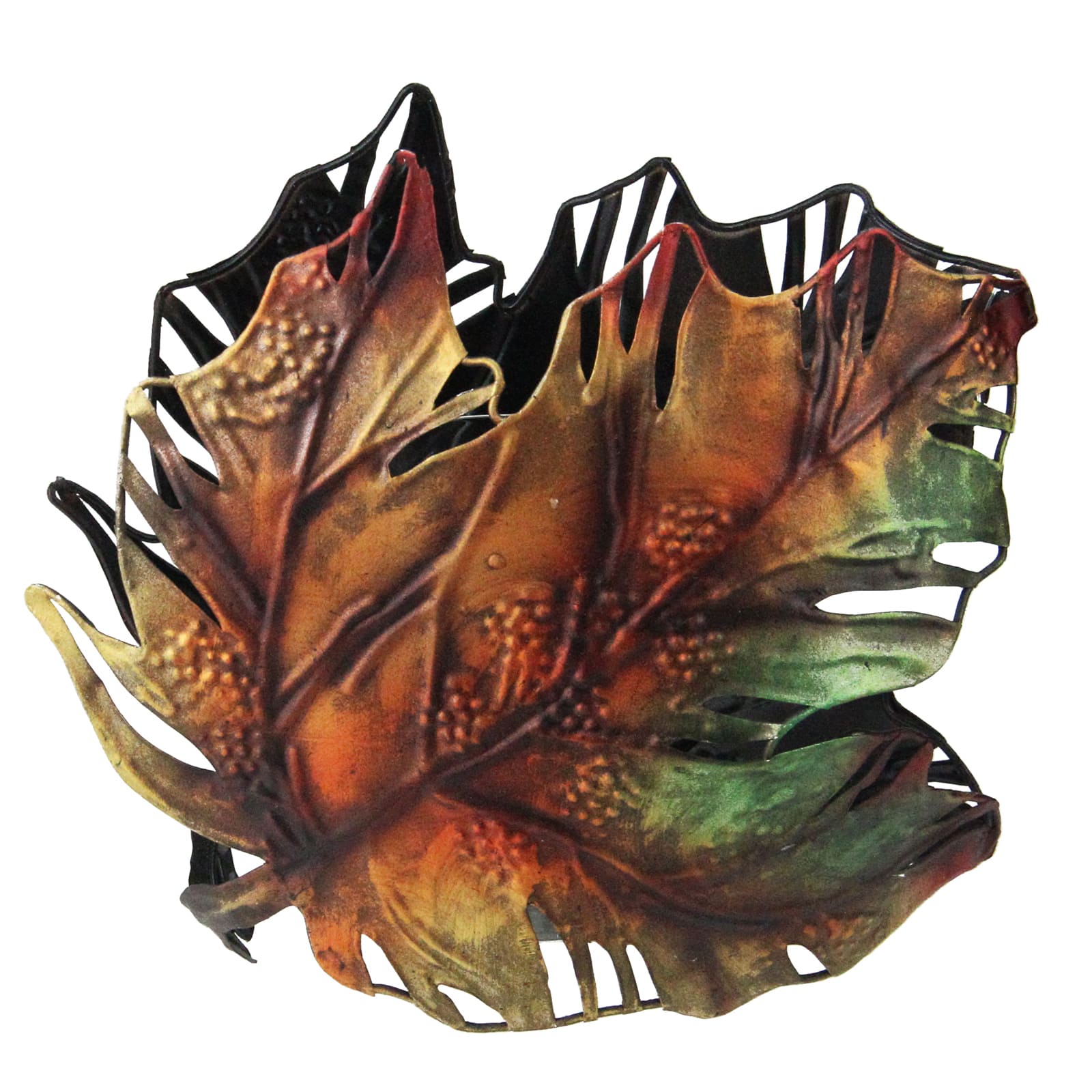 6" Thanksgiving Metallic Maple Leaf Votive Candle Holder