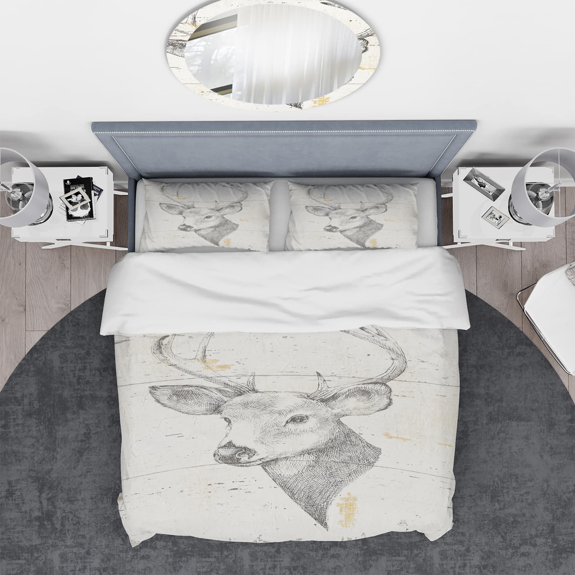 Designart 'Deer Wild and Beautiful II' Farmhouse Bedding Set - Duvet Cover & Shams