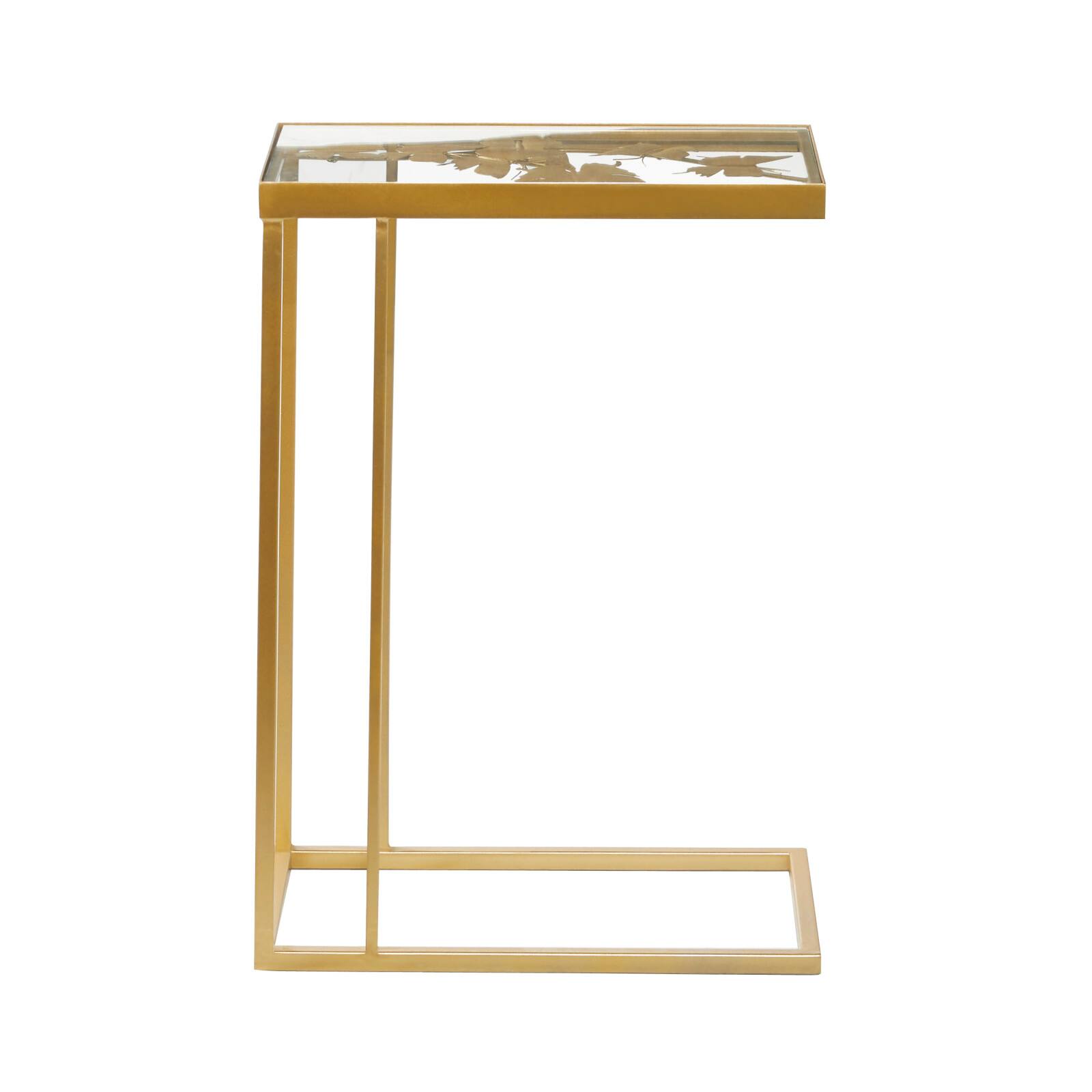 25" Gold Metal Contemporary Accent Table