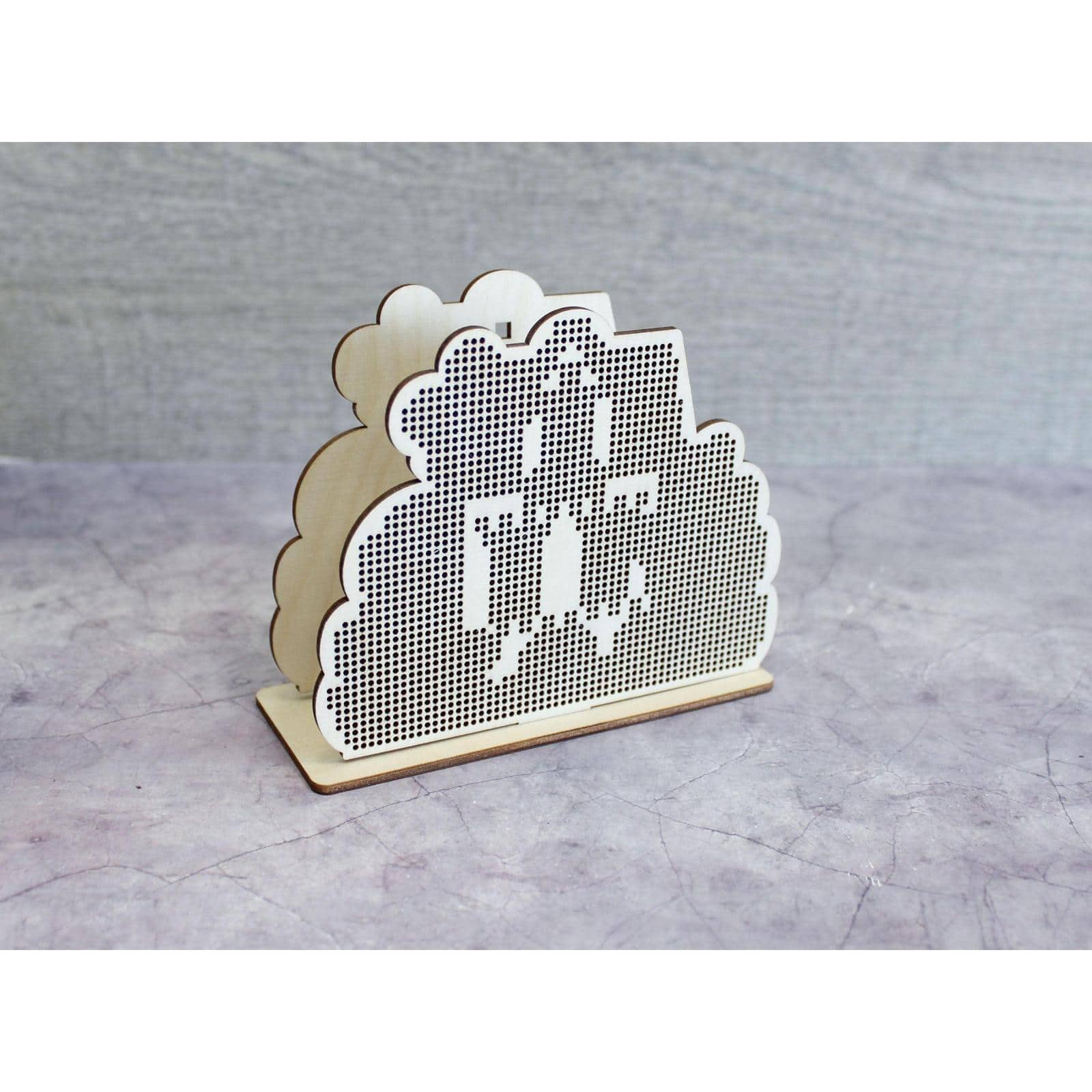 MP Studia Napkin Holder House Cross Stitch On Wood Kit