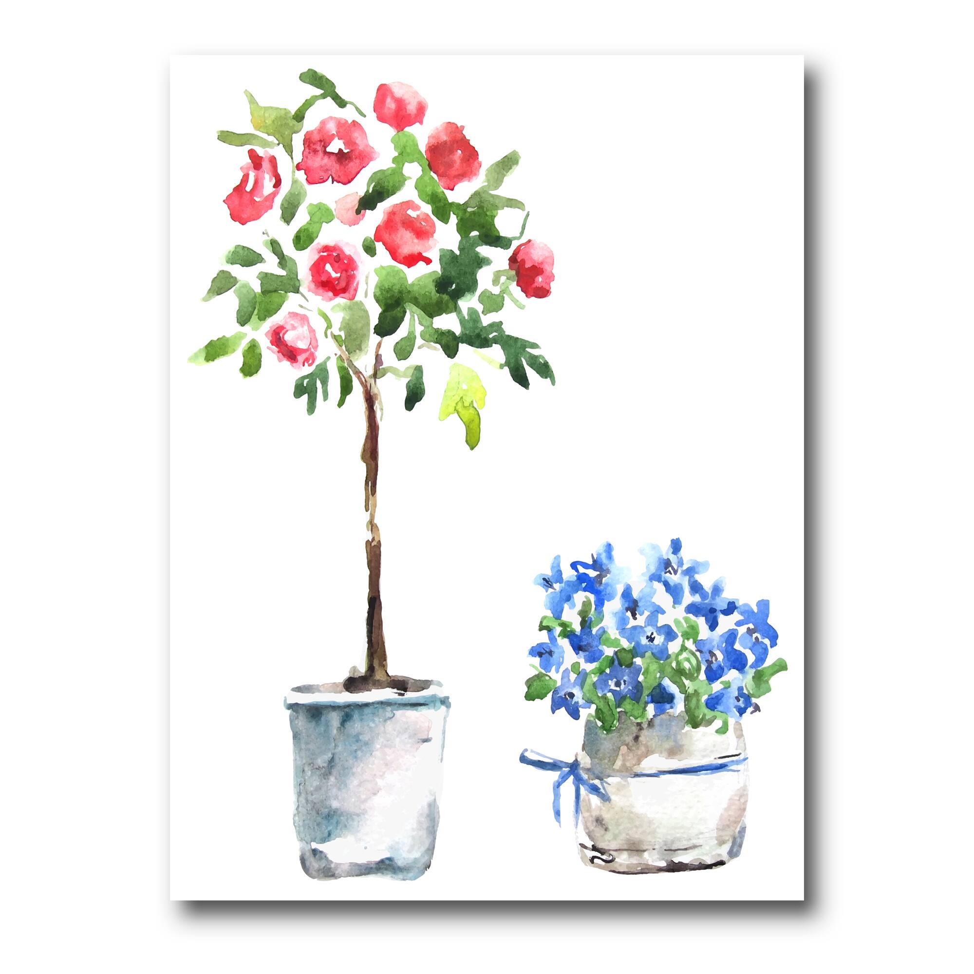 Designart - Blue and Red Houseplants