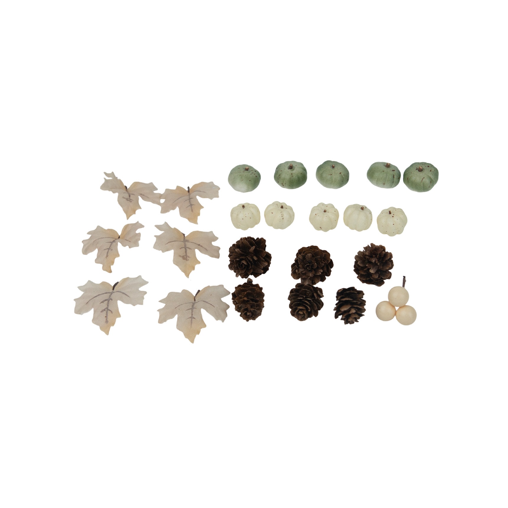 Cream Pumpkin, Pinecone, Leaf & Berry Decorative Components Mix by Ashland®