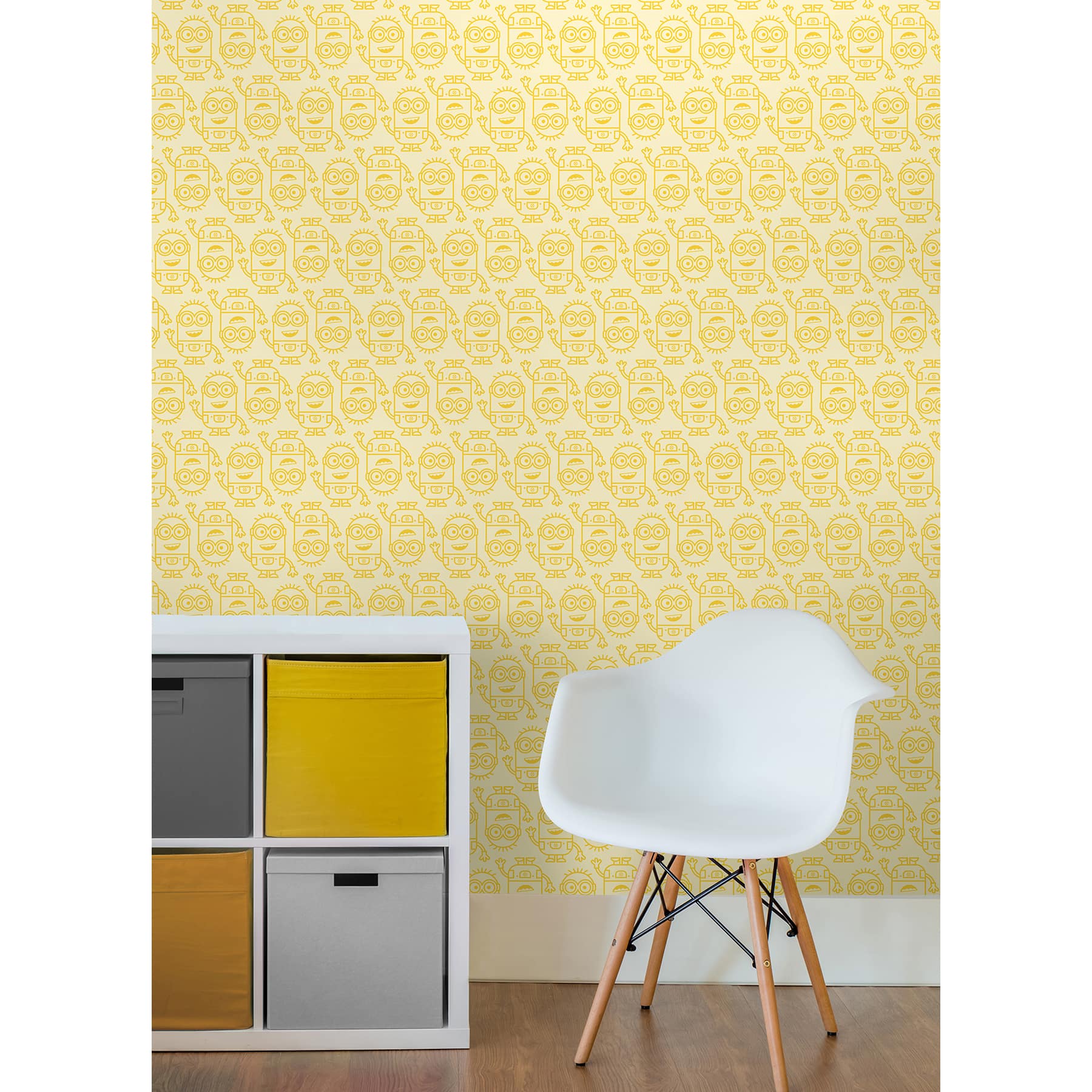 RoomMates Minions Line Art Yellow Peel & Stick Wallpaper