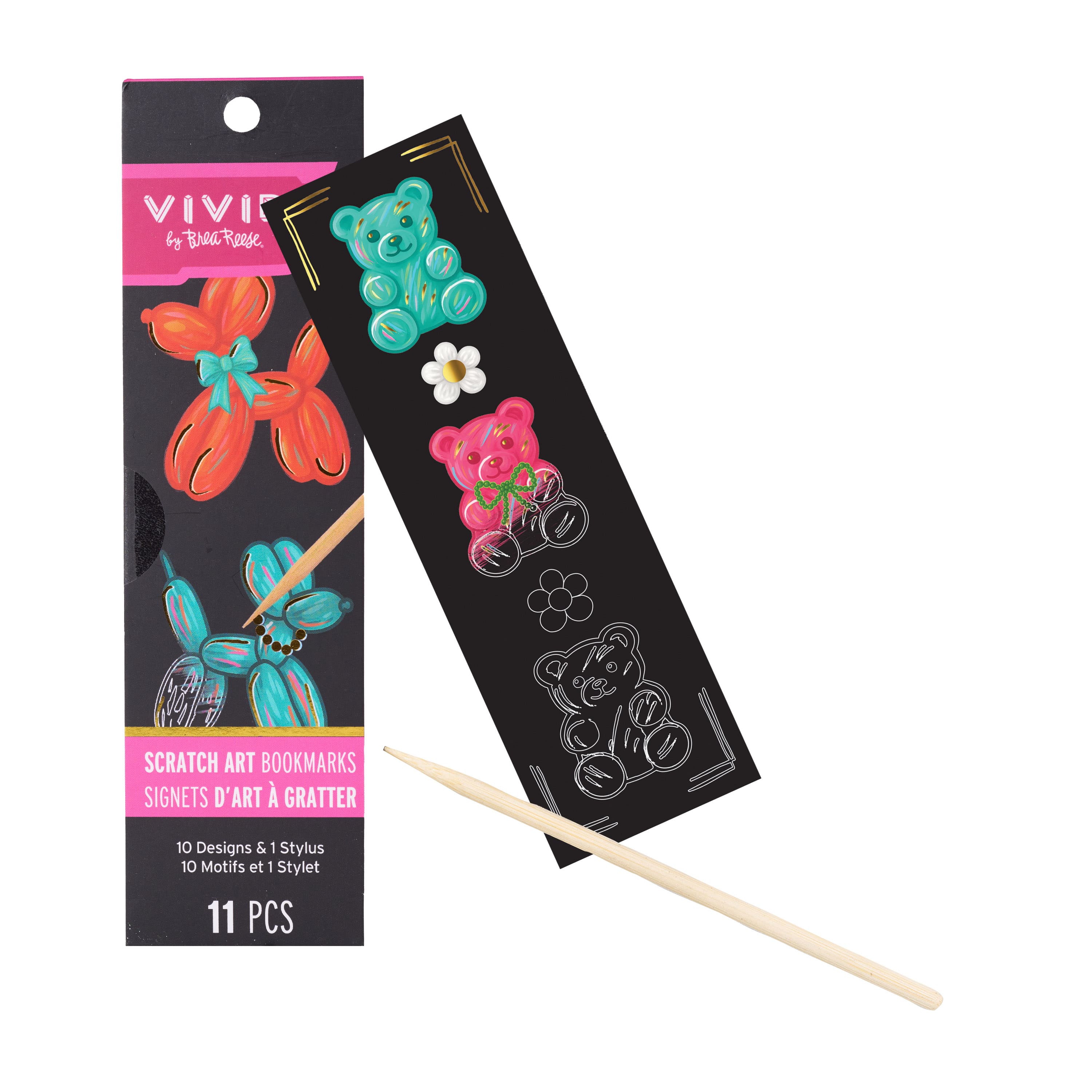 Vivid by Brea Reese® Balloon Dog Scratch Art Bookmark Kit