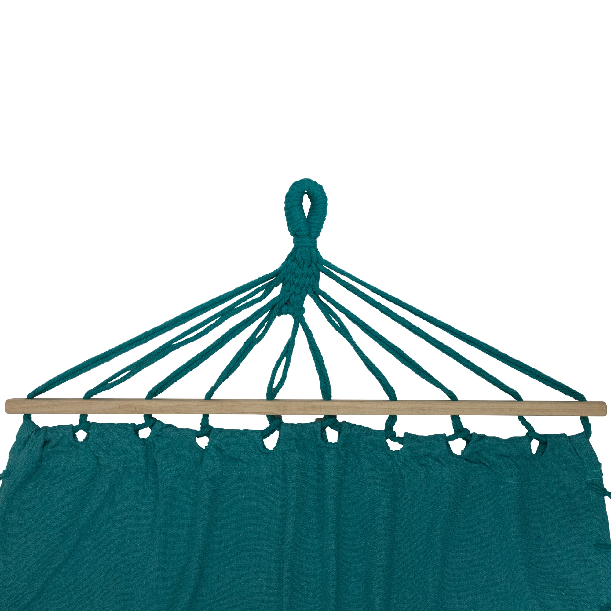 100" x 41" Hammock with Netted Fringe & Wooden Bars