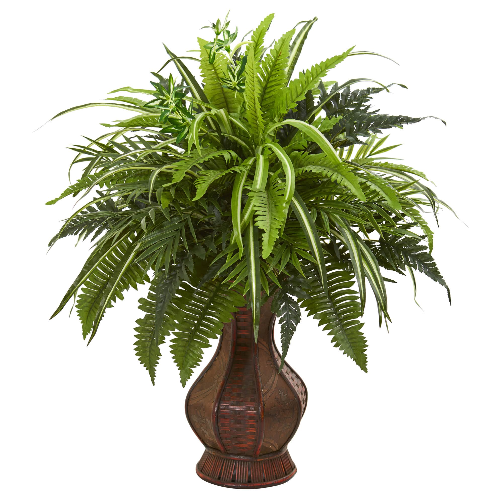 2ft. Mixed Greens & Fern in Decorative Planter